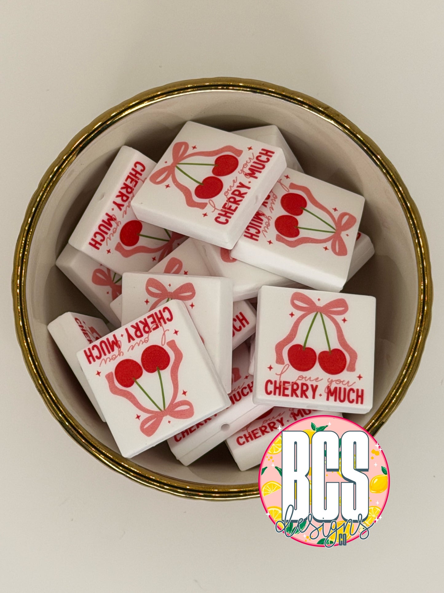 I Love You Cherry Much Focal Bead BCS EXCLUSIVE