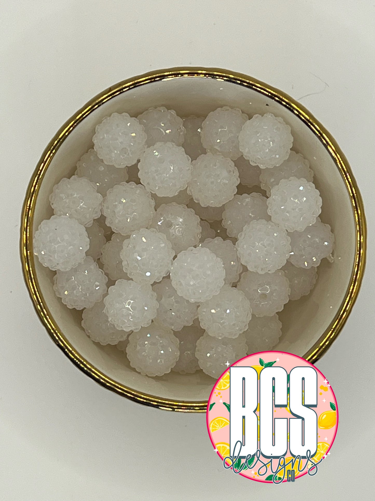 Frosty Rhinestone Beads 16mm (10 pack)