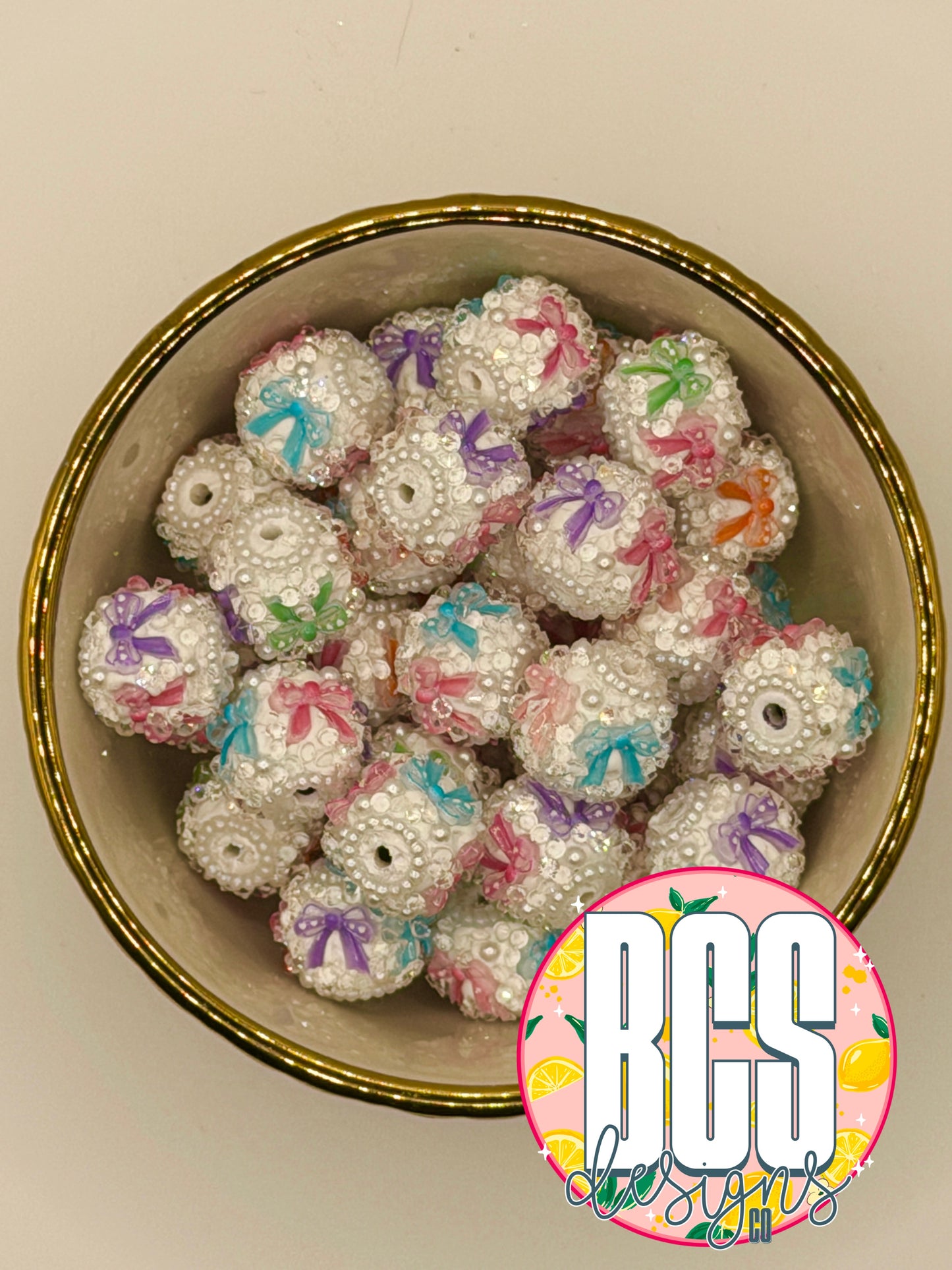 Colorful Bow Specialty Acrylic Bead (Sold Individually)