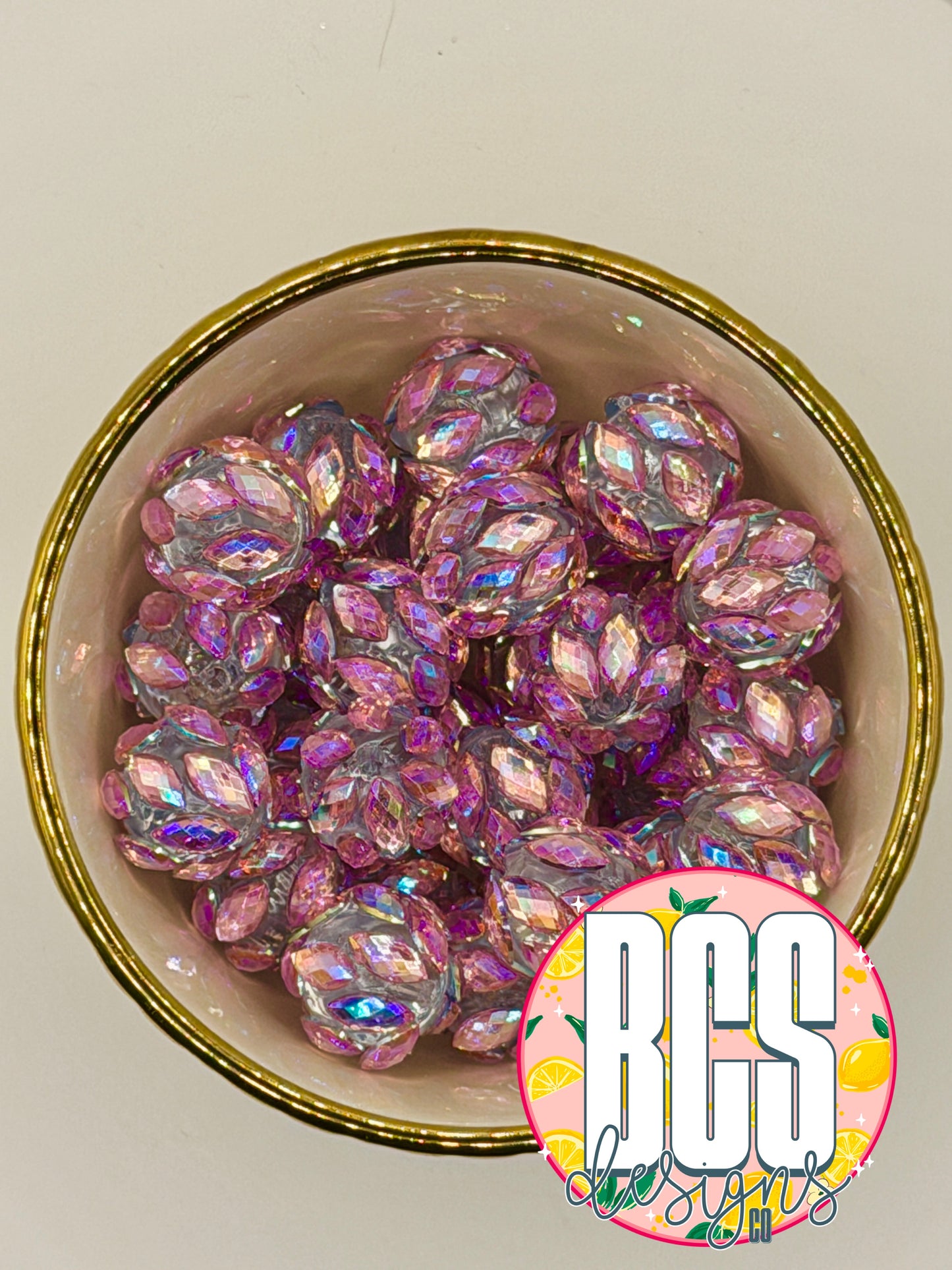 Pink Diamond Specialty Rhinestone Bead 20mm (sold individually)