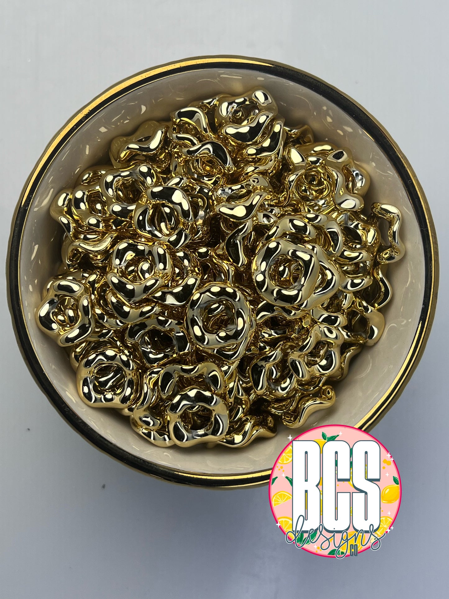 Gold 15mm Wavy Spacers (10 Pack)