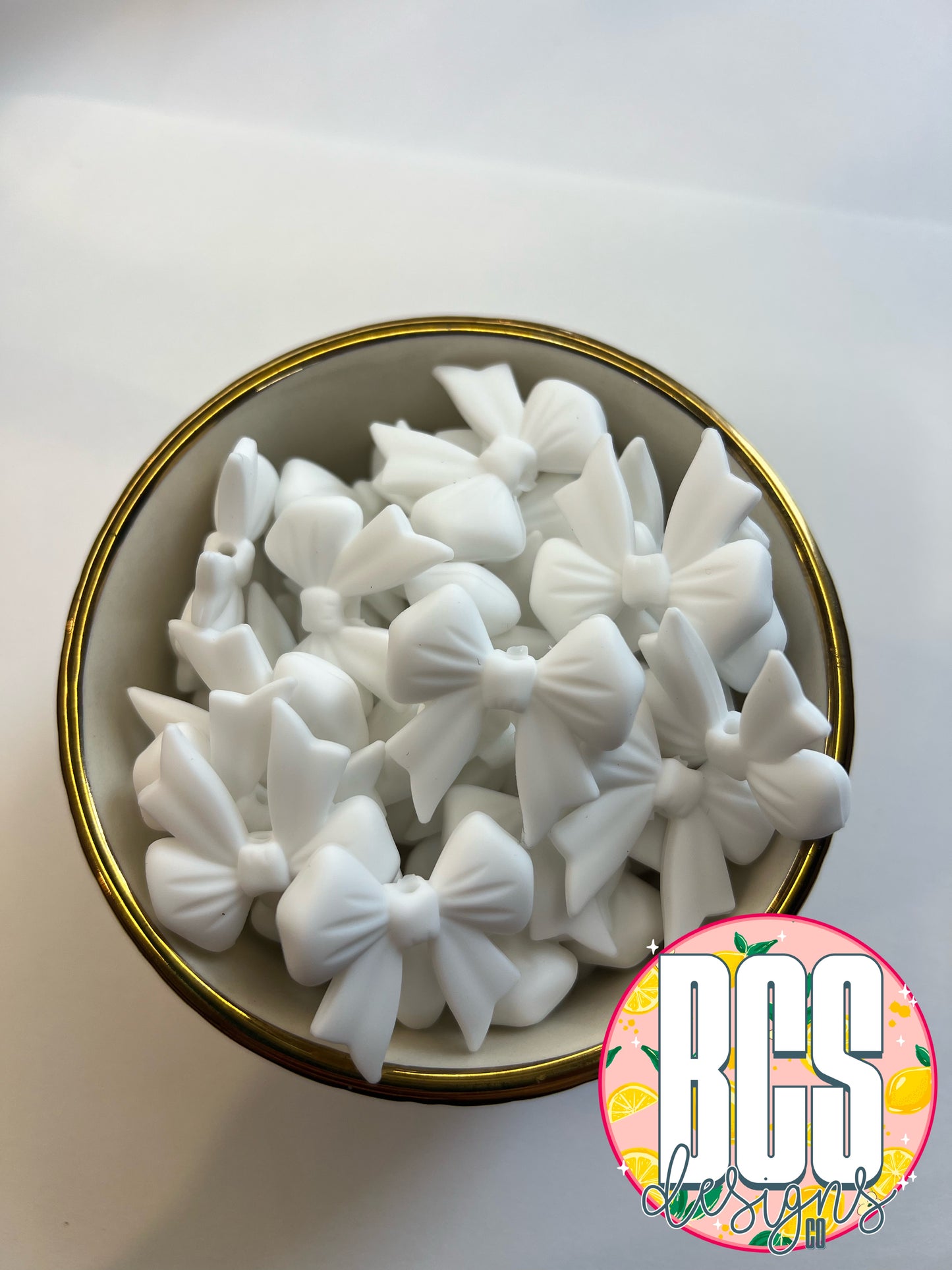 Snowball Coquette Bow Focal Bead BCS EXCLUSIVE