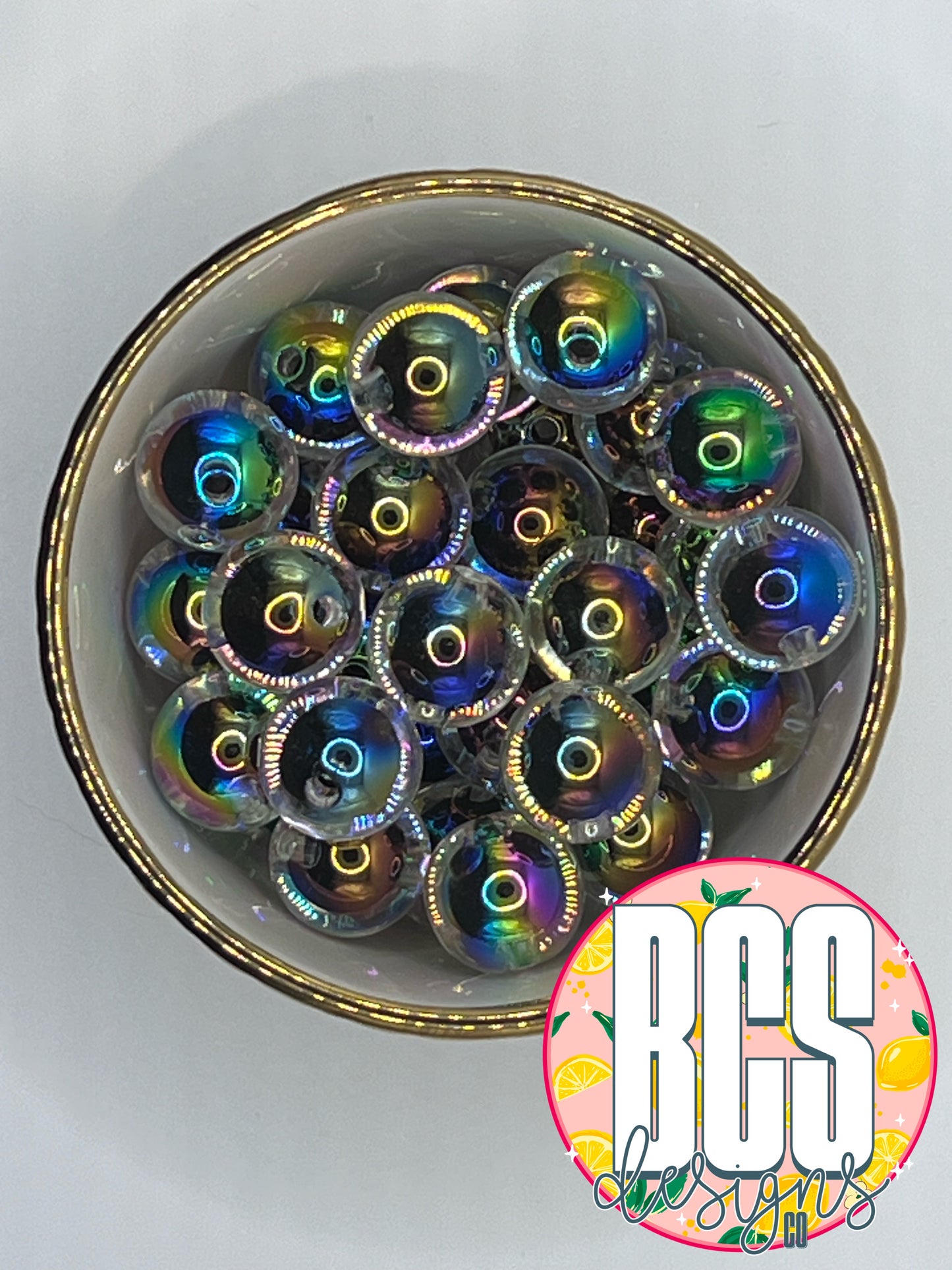 Black 20mm Double Wall Acrylic Bead (Sold Individually)