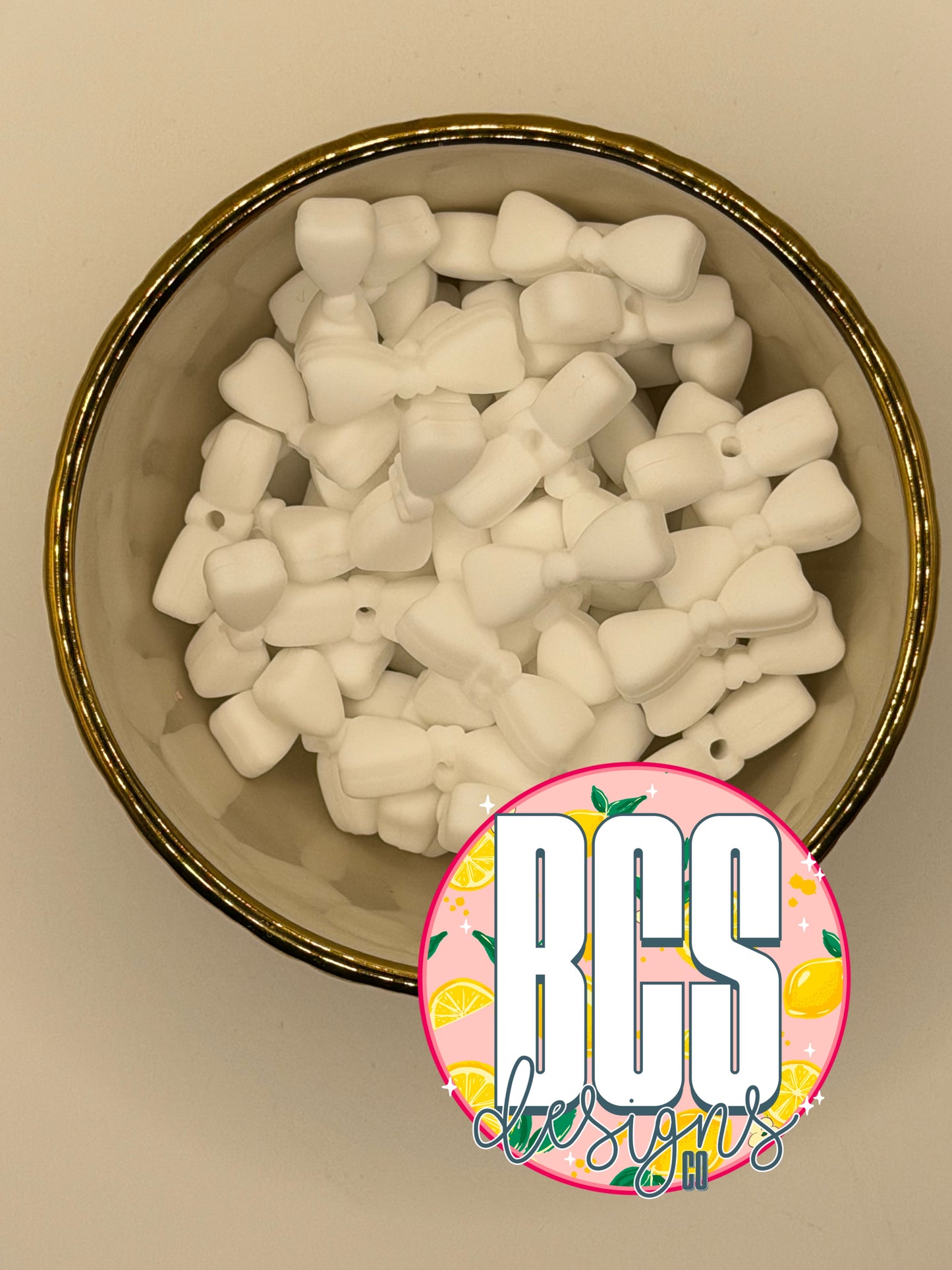 Snow White Cutie Bow Focal Bead BCS EXCLUSIVE