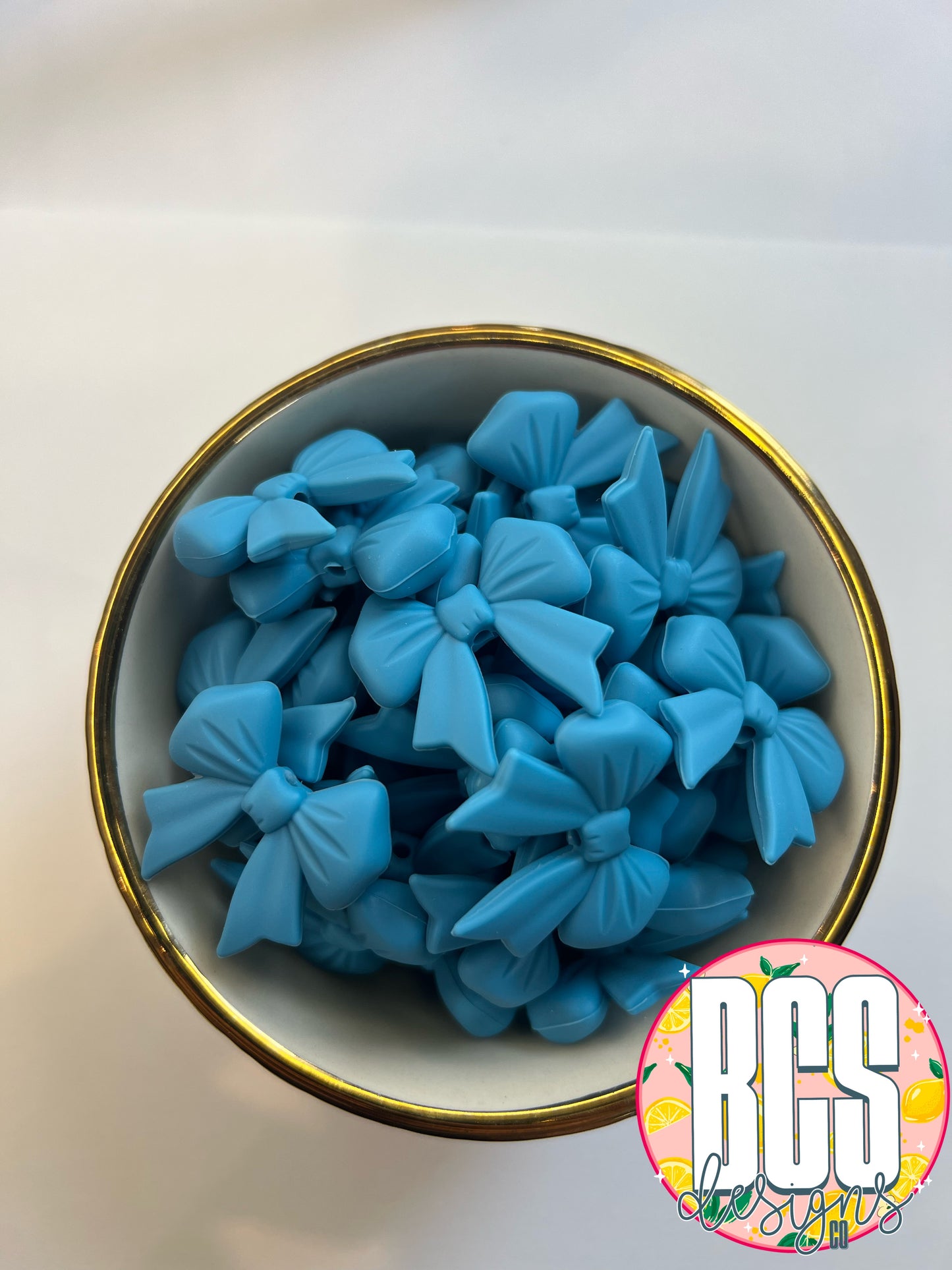 Tuscan Teal Coquette Bow Focal Bead BCS EXCLUSIVE