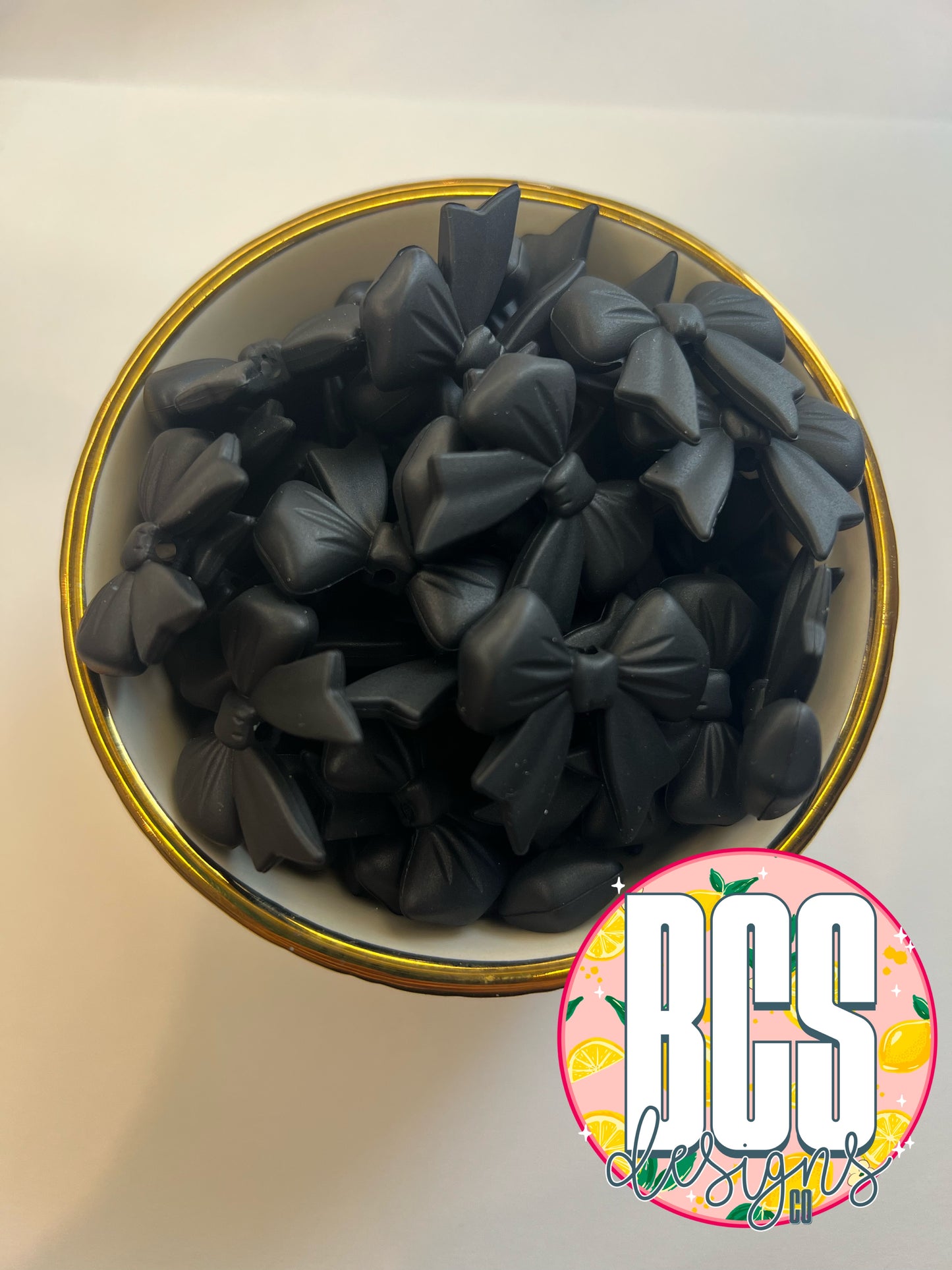Jet Black Coquette Bow Focal Bead BCS EXCLUSIVE