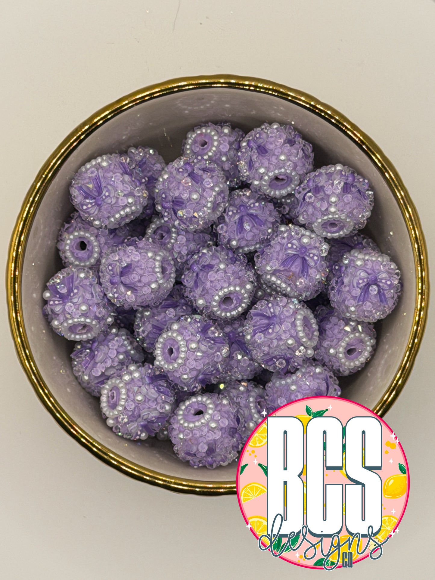 Purple Bow Specialty Acrylic Bead (Sold Individually)