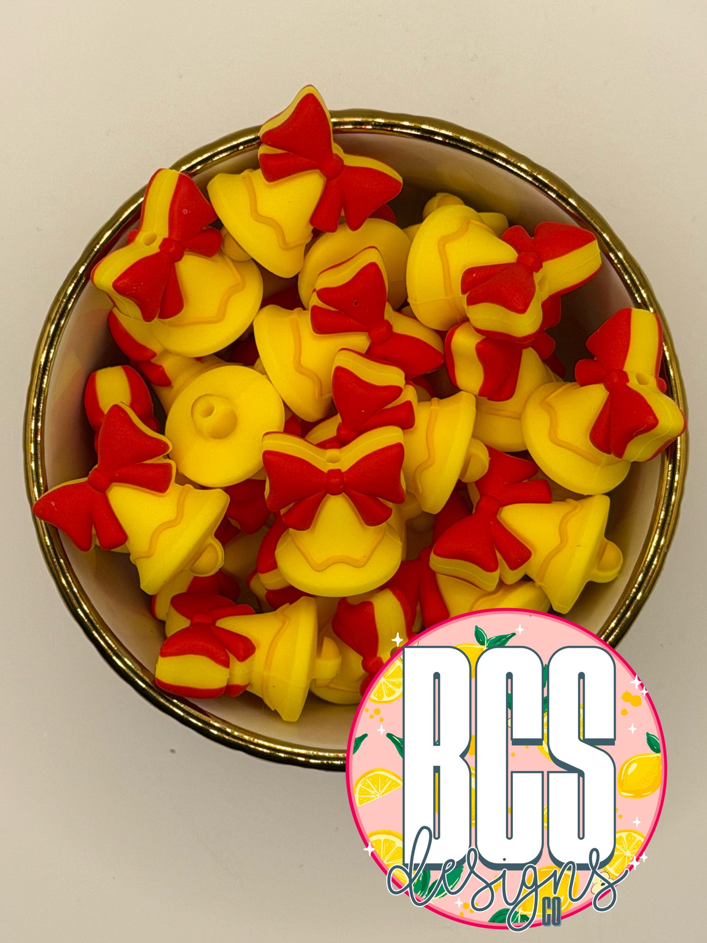 3D Bell with bow Focal Bead