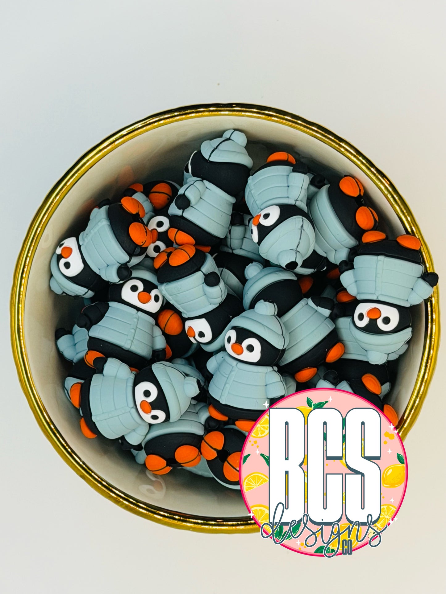 Lee Lee the Penguin Focal Bead BCS EXCLUSIVE - Powder Blue