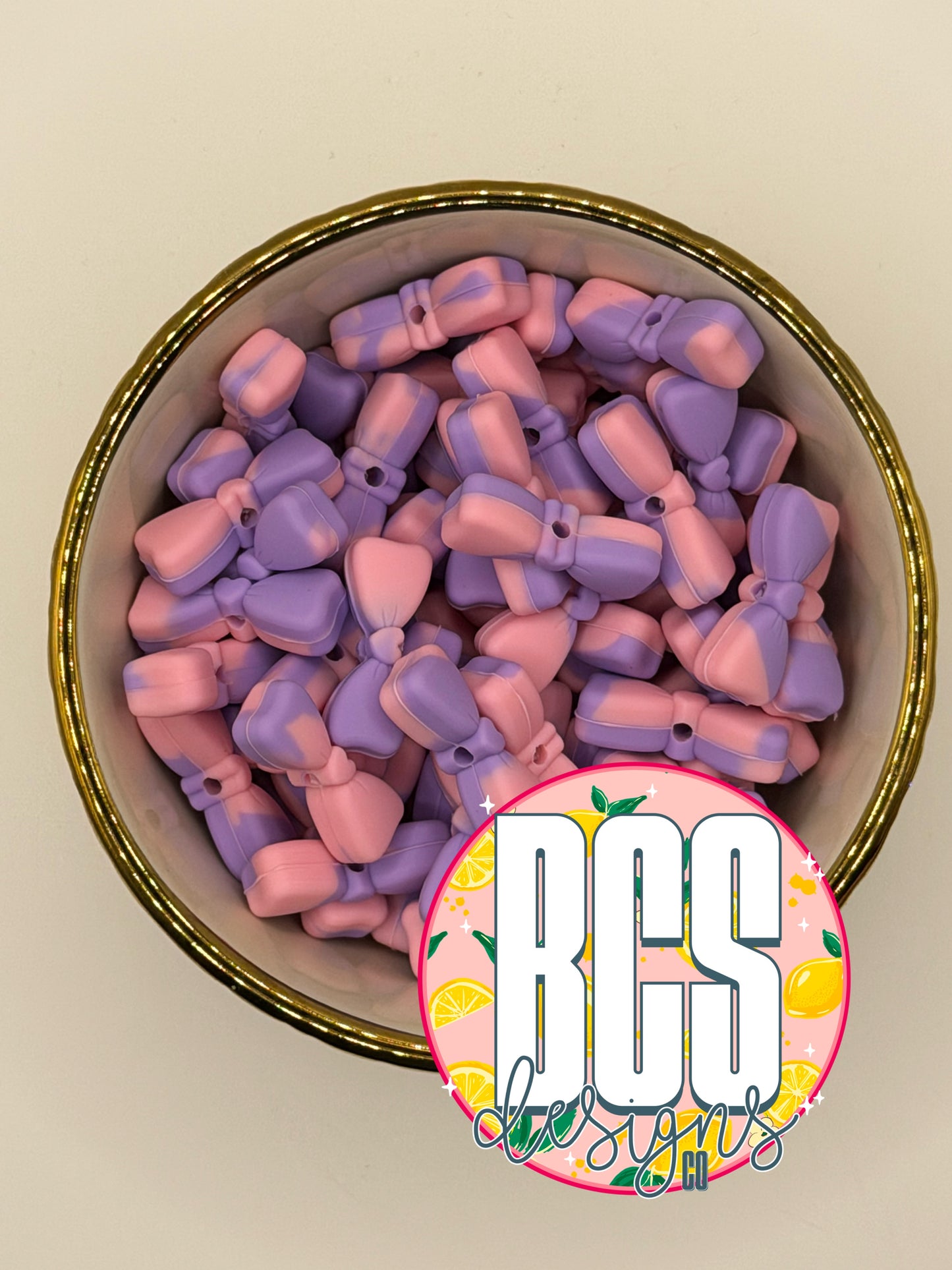 Sherbet Swirl Cutie Bow Focal Bead BCS EXCLUSIVE