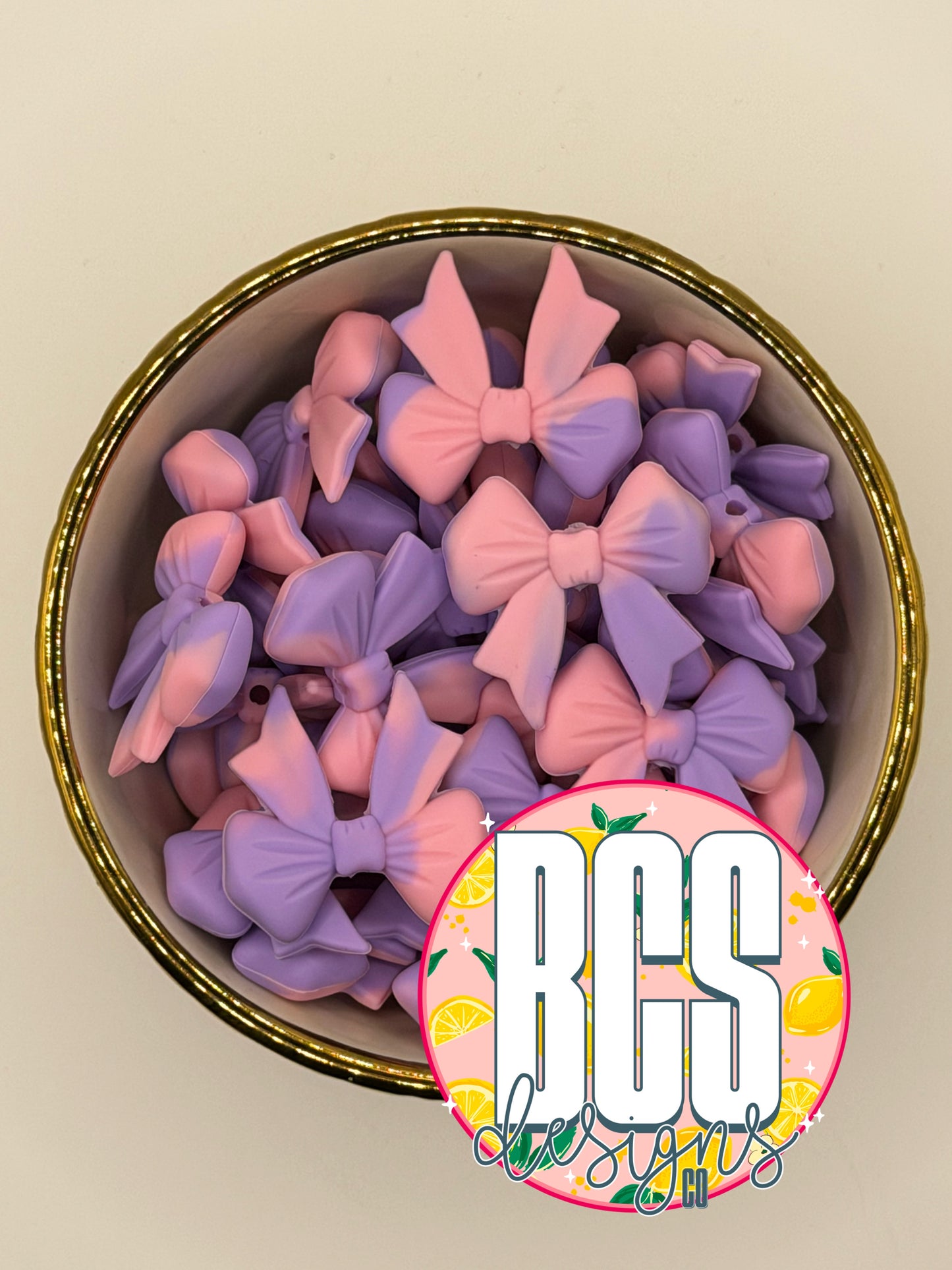 Sherbet Swirl Coquette Bow Focal Bead BCS EXCLUSIVE