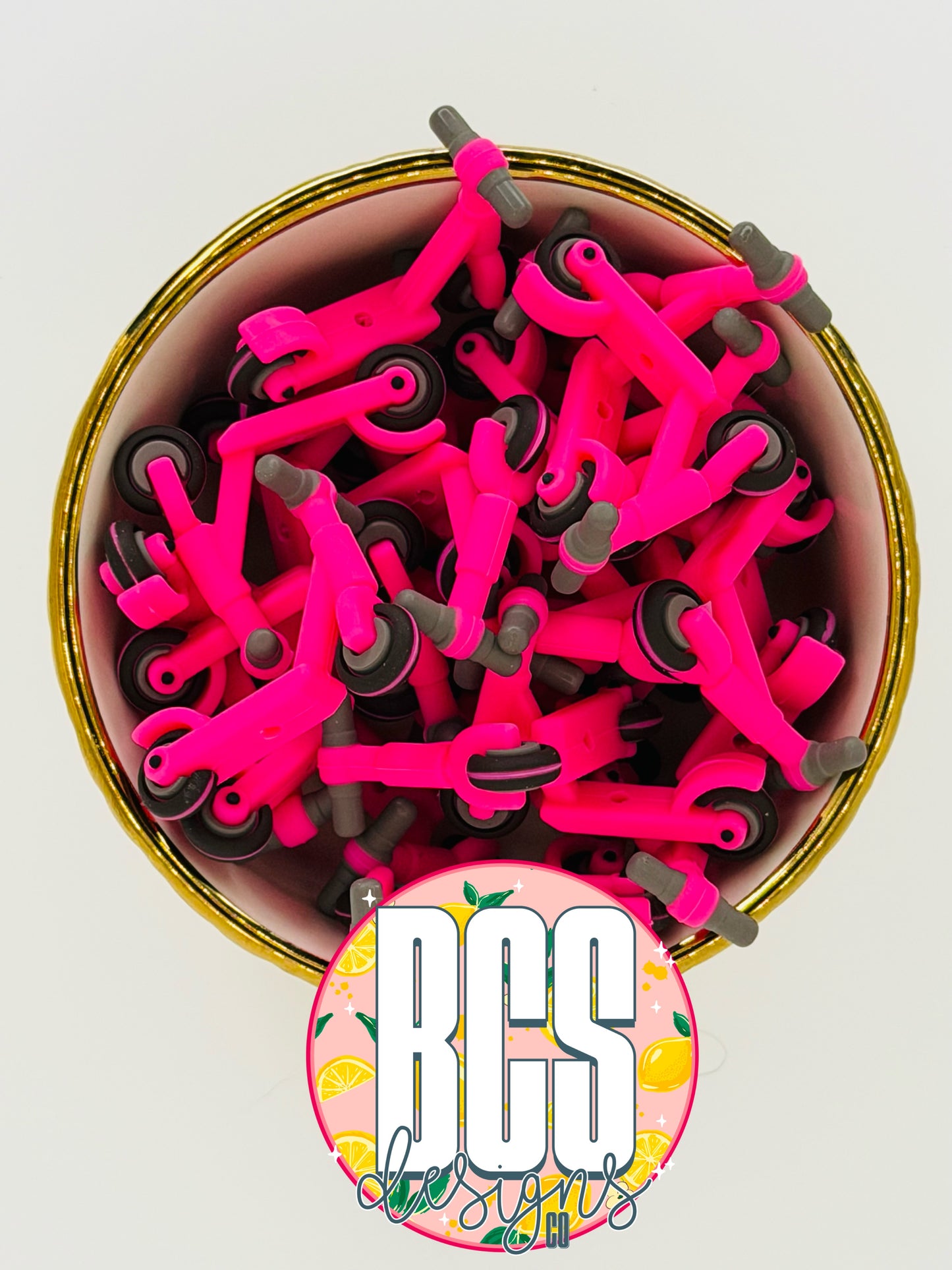 3D Scooter Focal Bead BCS EXCLUSIVE - Pinkalicious