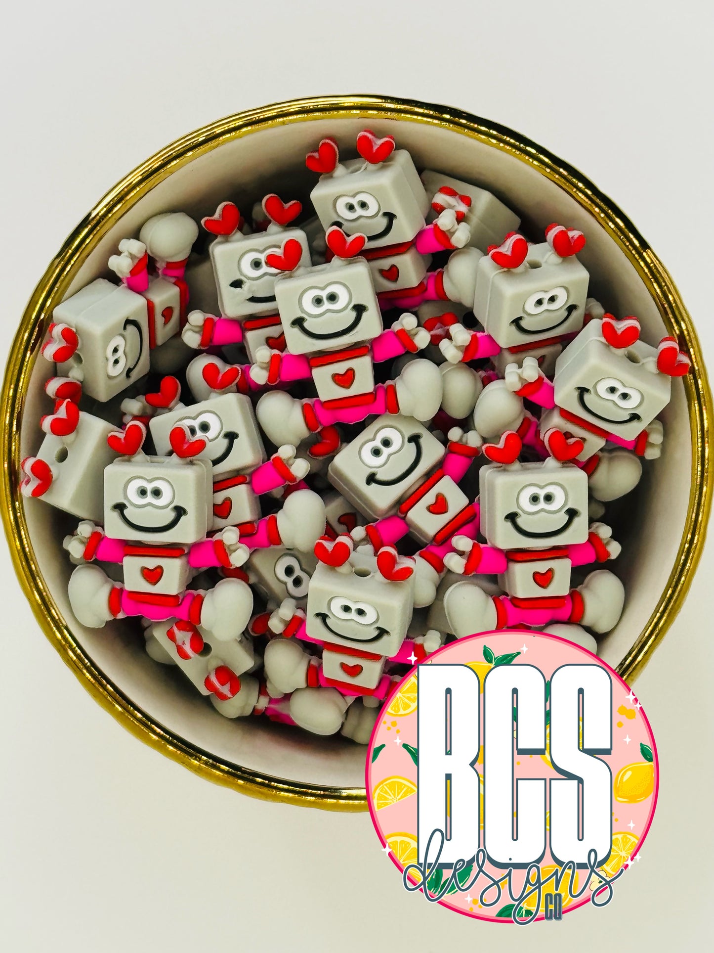 Valentine Robot Focal Bead