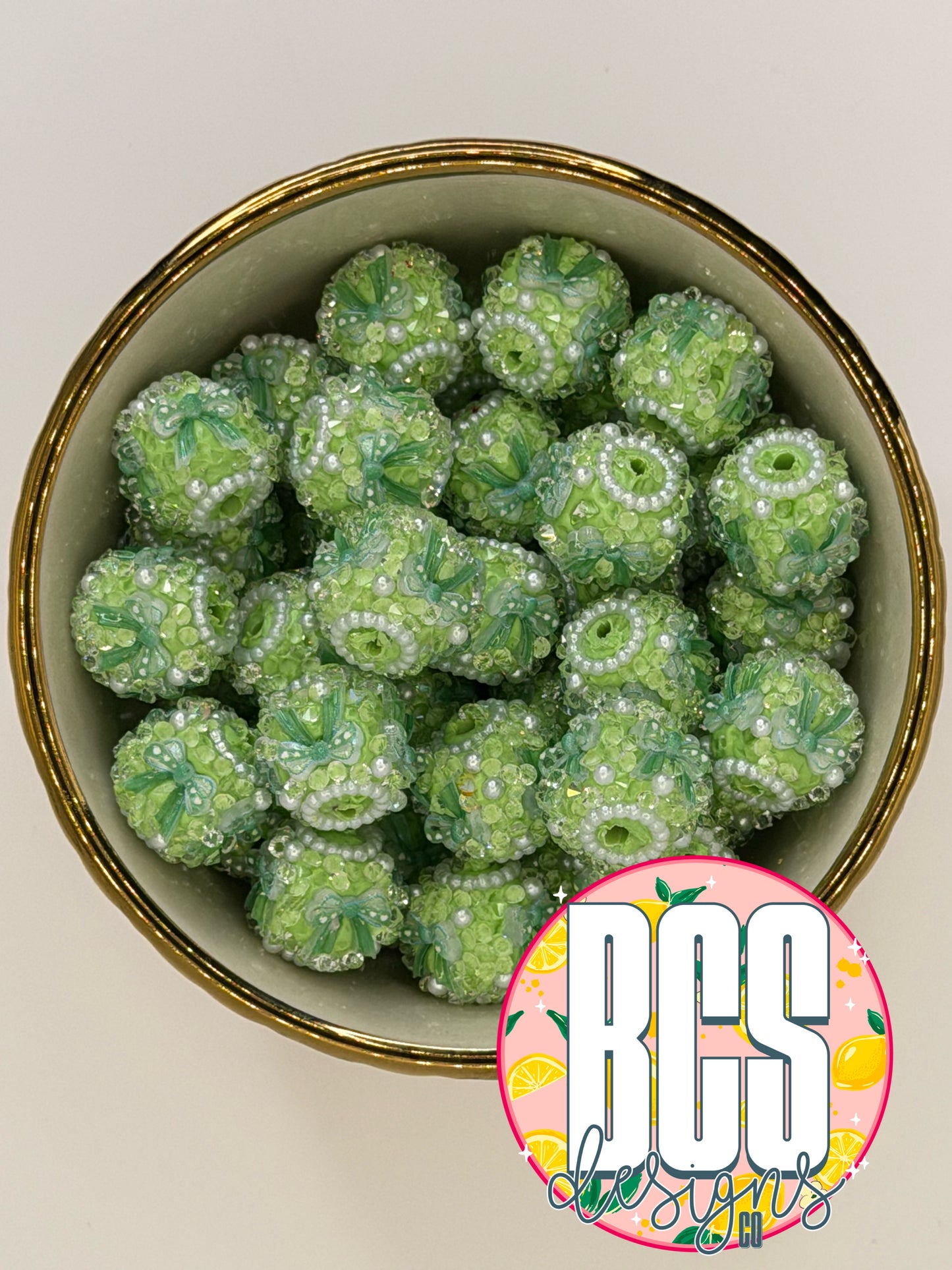 Green Bow Specialty Acrylic Bead (Sold Individually)