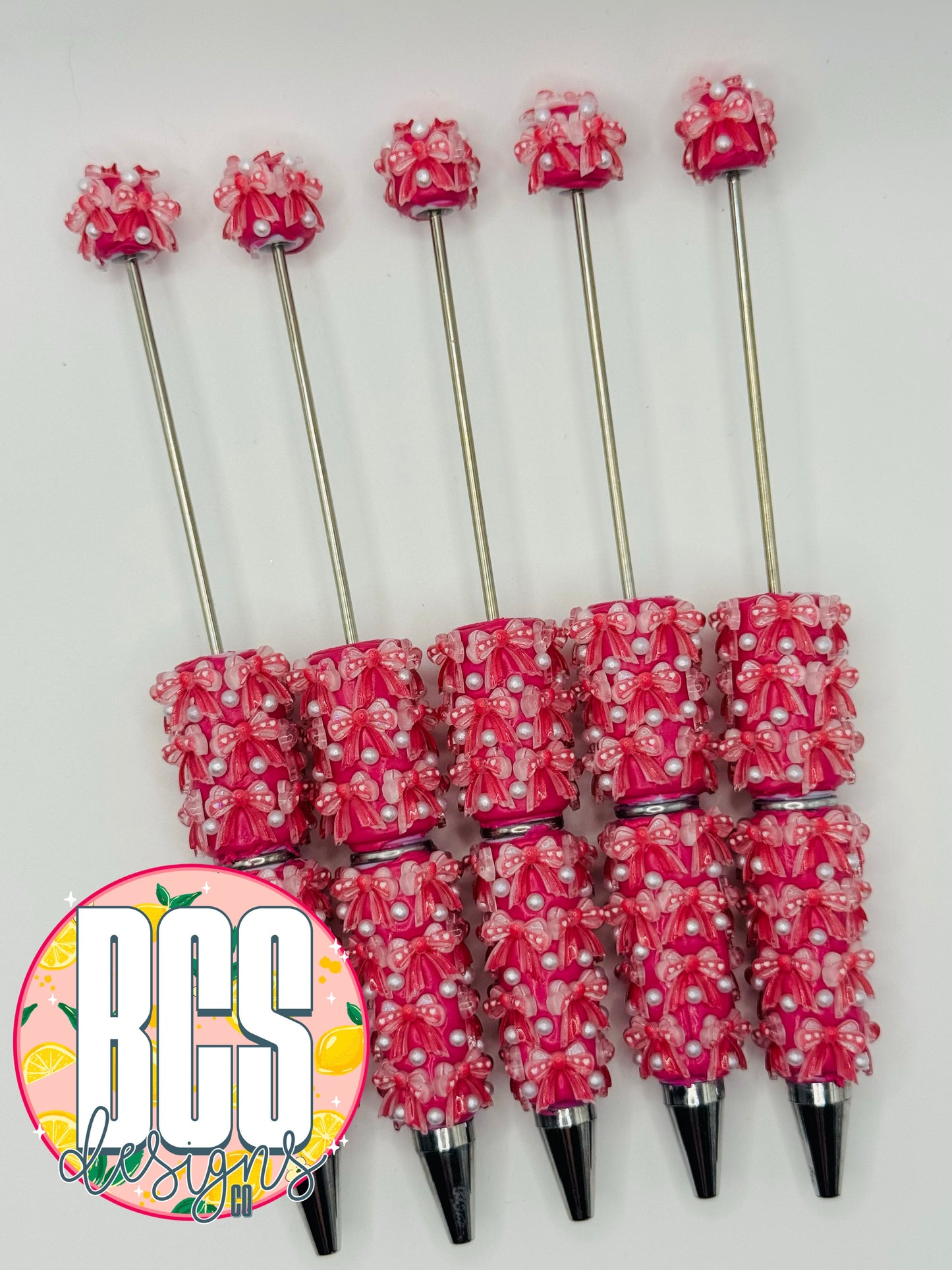 3D Magenta Boujee Bow Pen Bases