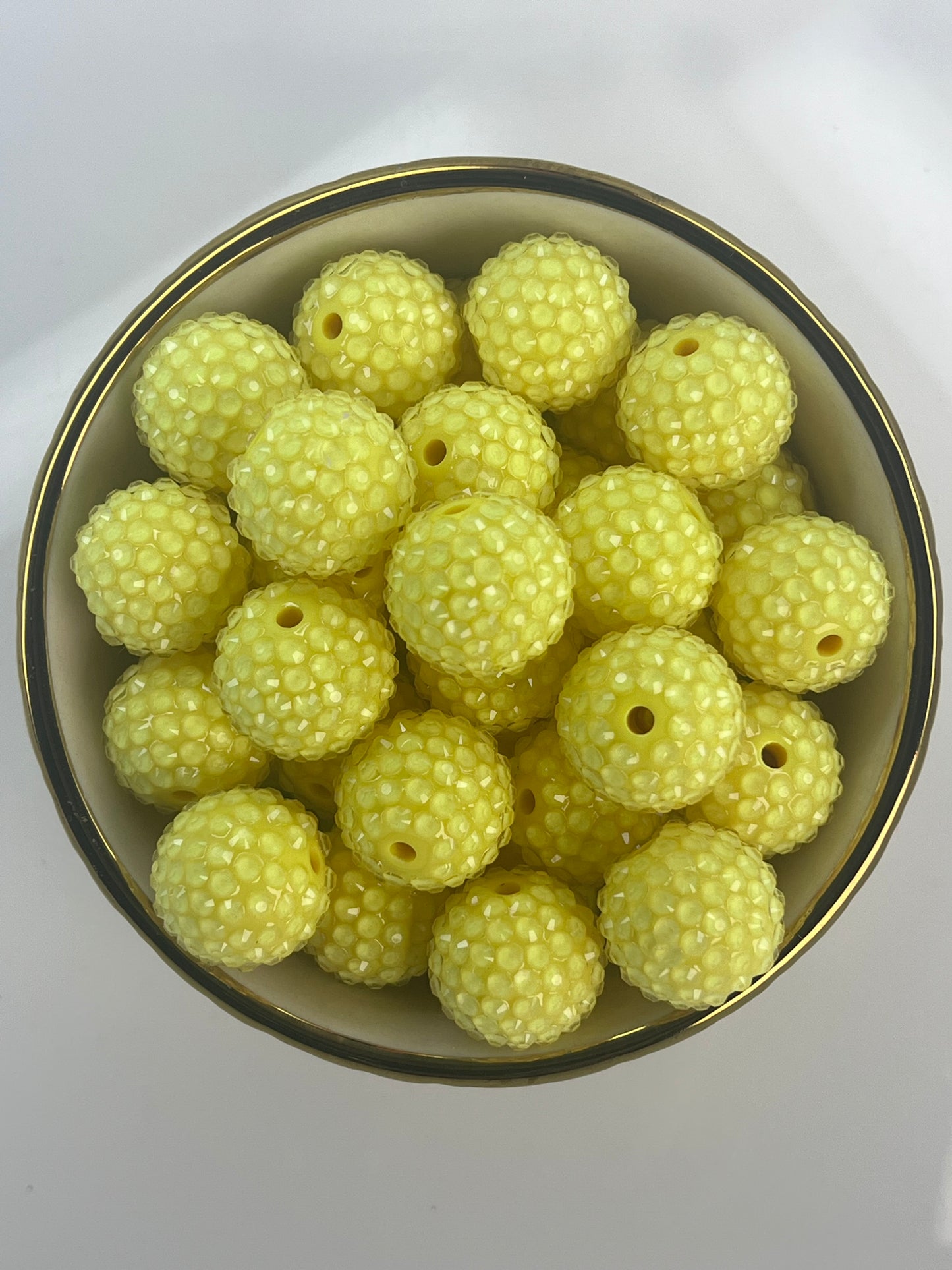 Lemon Yellow Jelly Rhinestone Beads 20mm (10 pack)