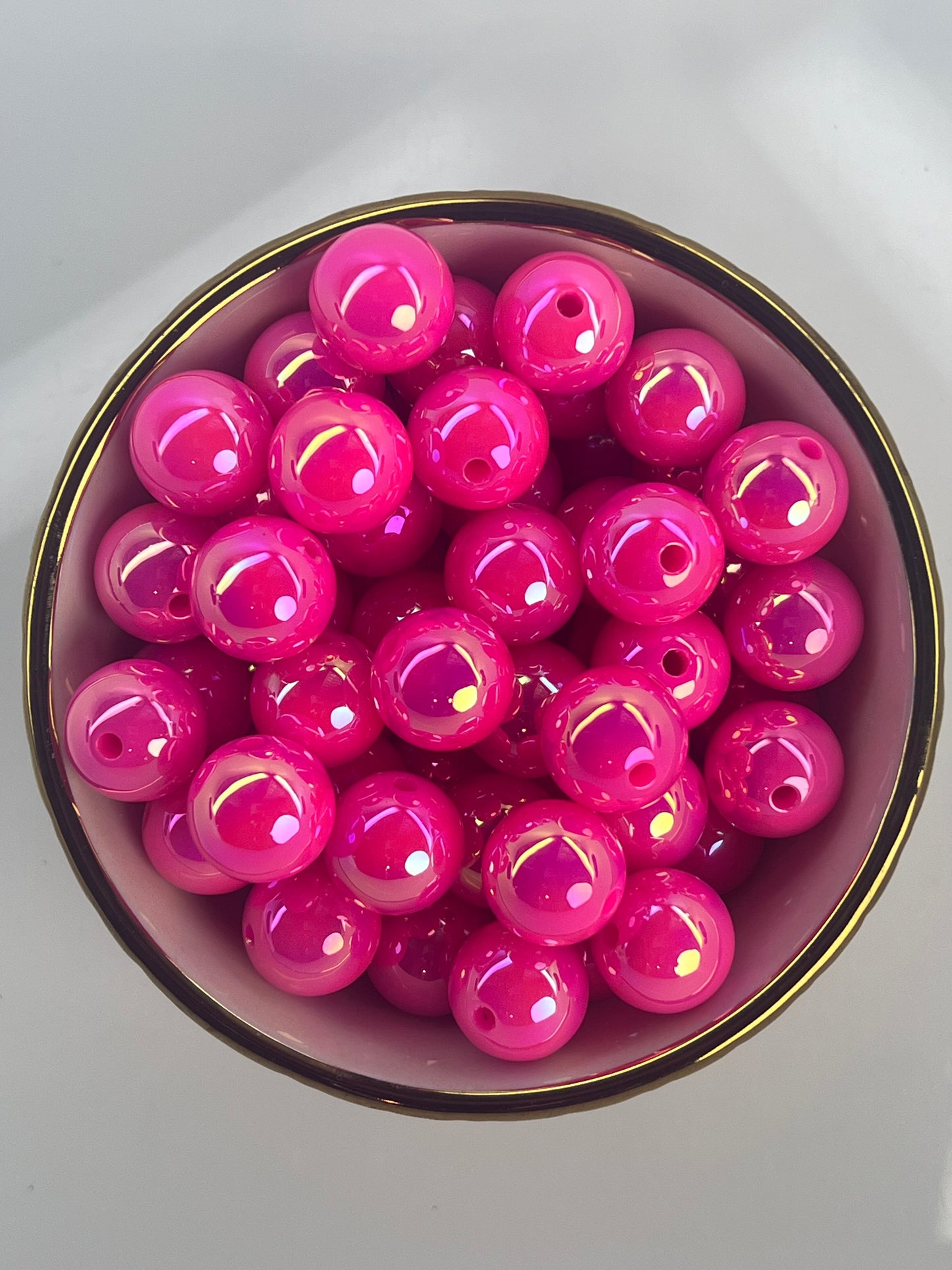 Neon Pink AB 16mm Acrylic Bead (Sold Individually)