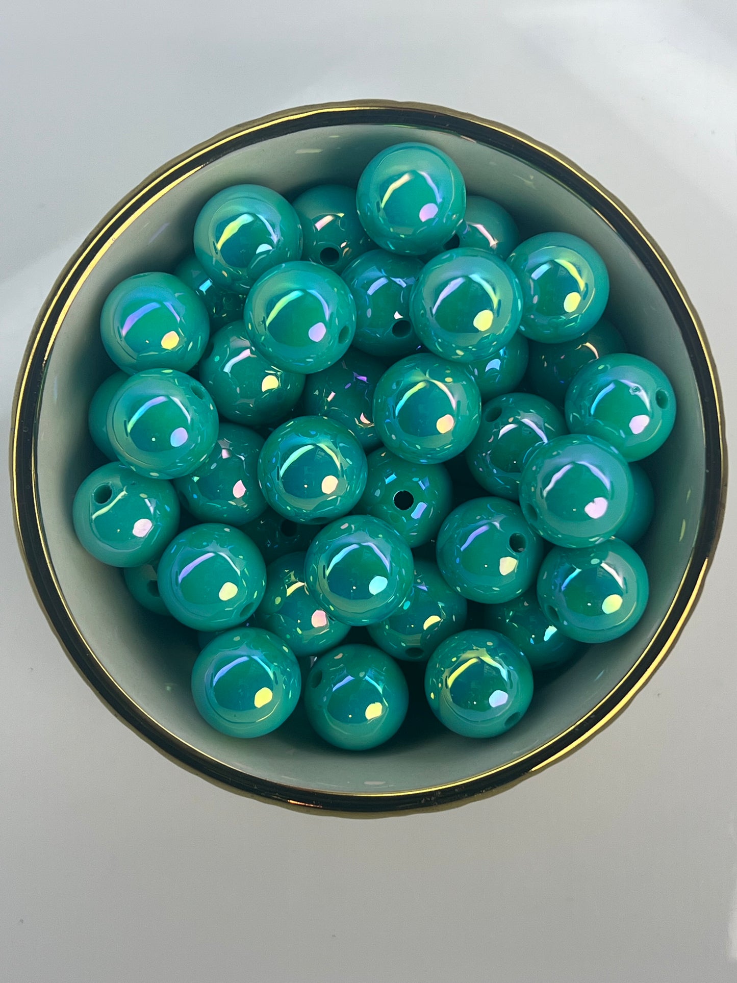 Totally Teal AB 16mm Acrylic Bead (Sold Individually)