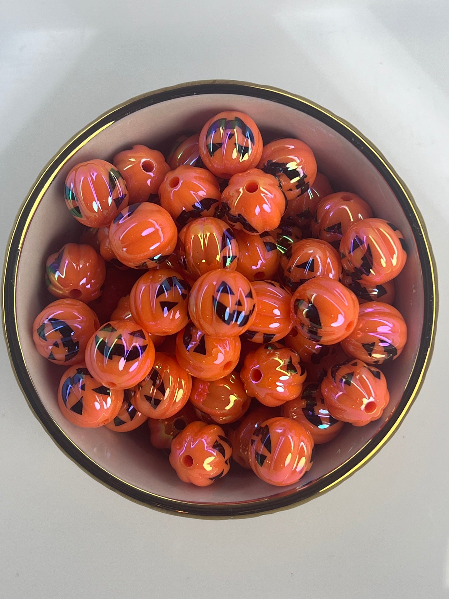 Jack-O-Lantern AB 16mm Acrylic Bead (Sold Individually)
