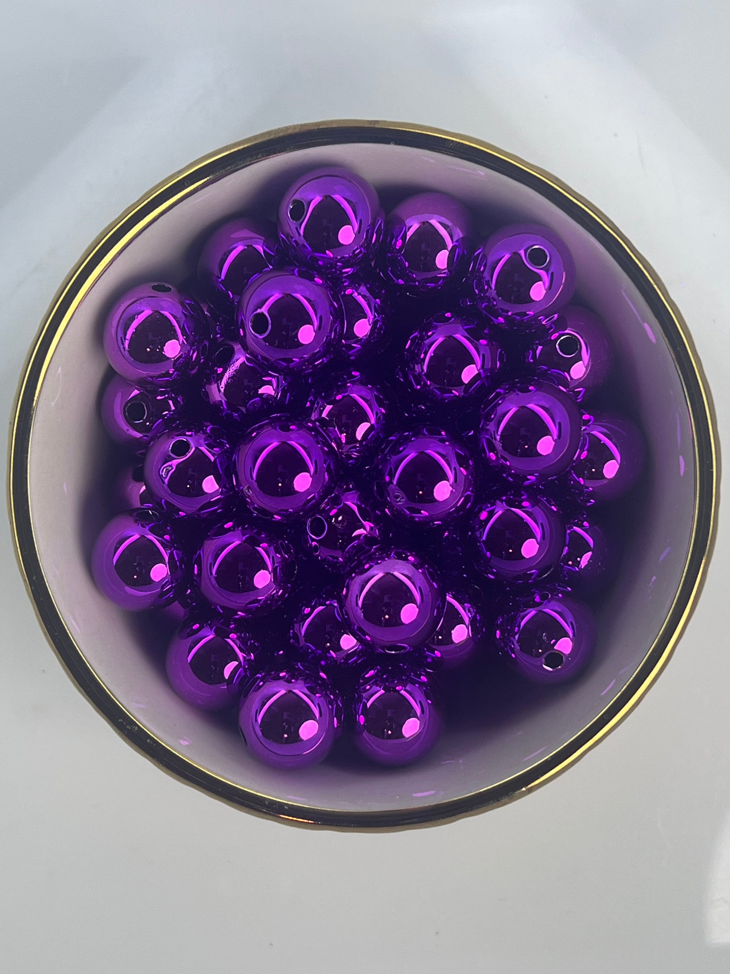 Purple Metallic 16mm Acrylic Bead (Sold Individually)