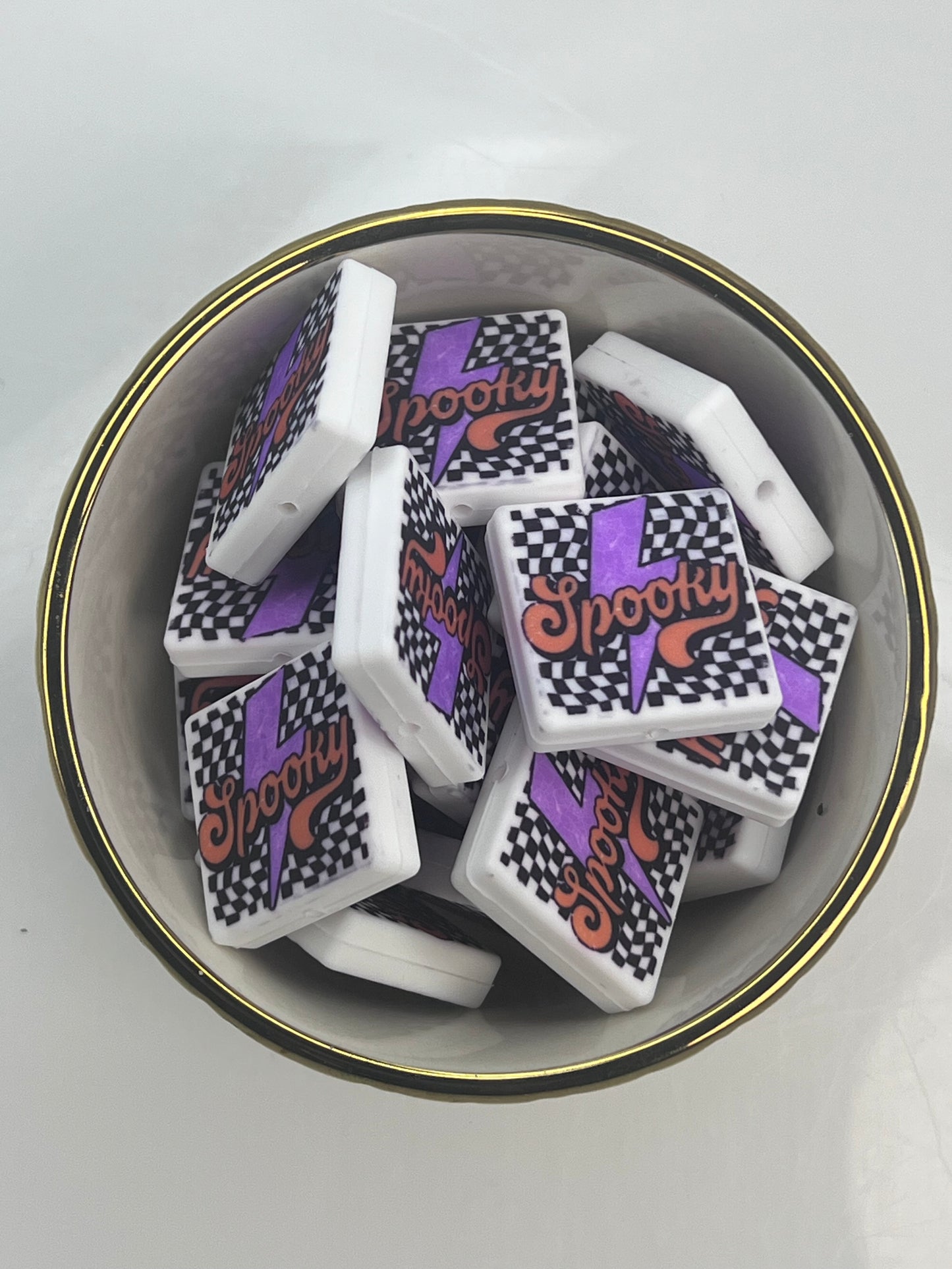Checkered Spooky Focal Bead BCS EXCLUSIVE