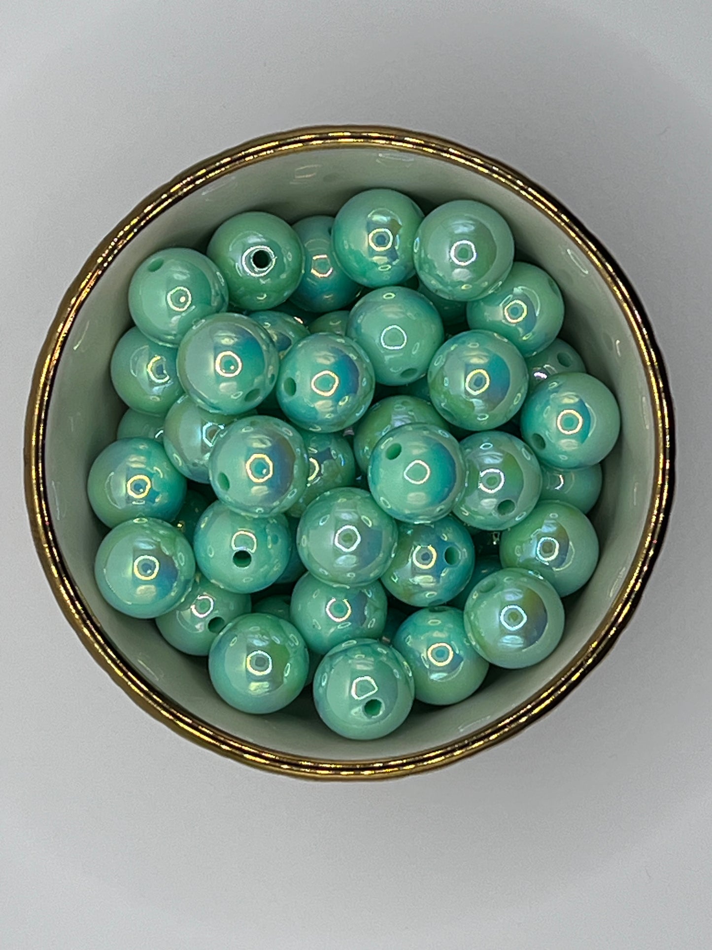 Mint Chip 16mm Acrylic Bead (Sold Individually)