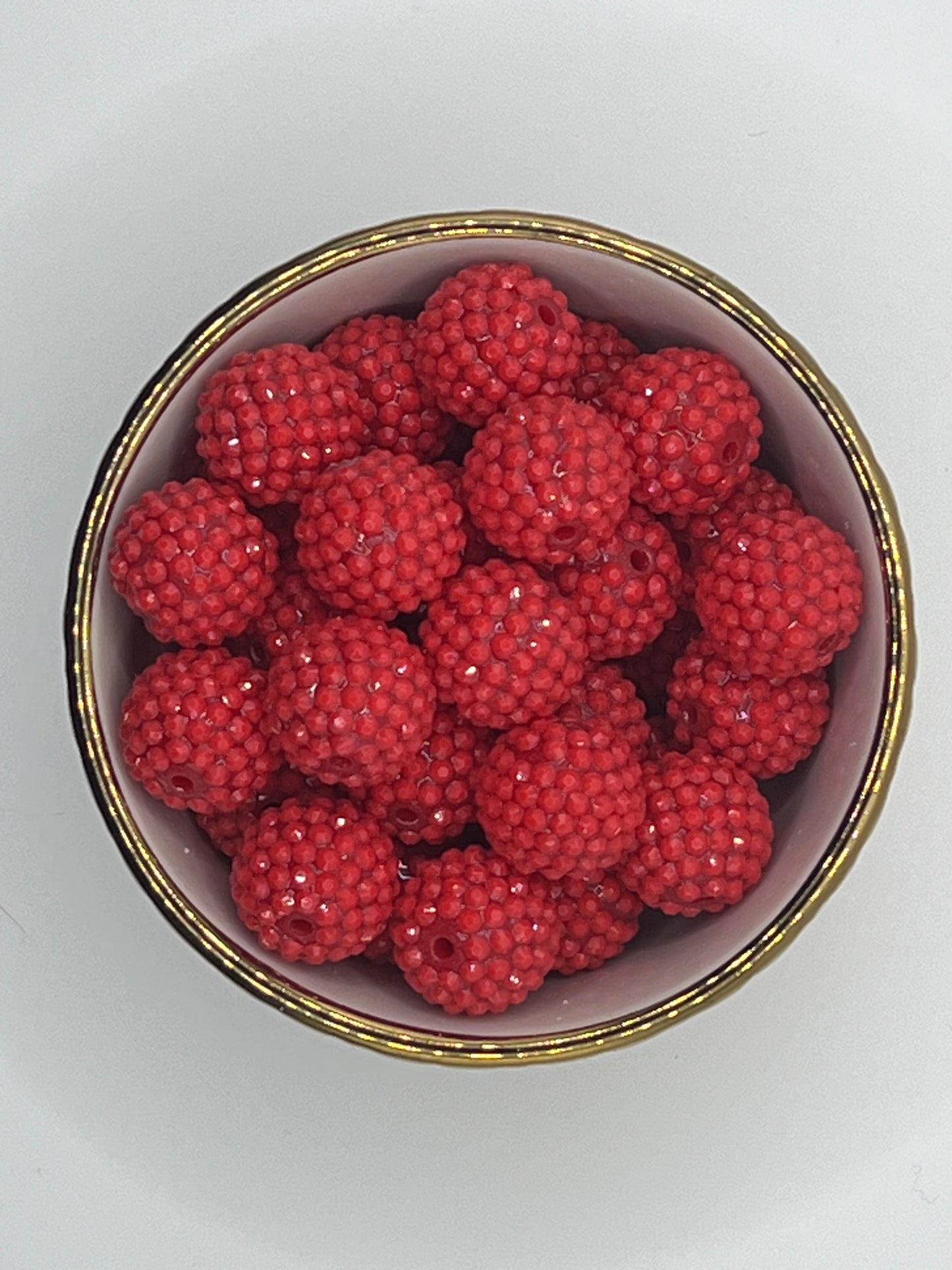 Solid Red Rhinestone Beads 20mm (10 pack)