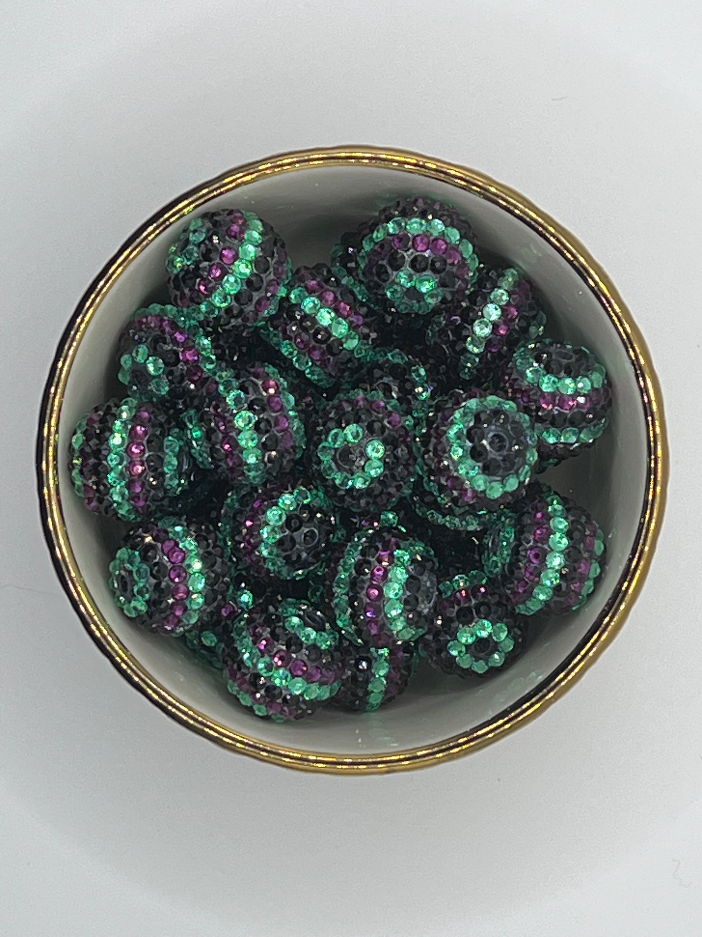 Beetlejuice Striped AB Rhinestone Beads 20mm (10 pack)