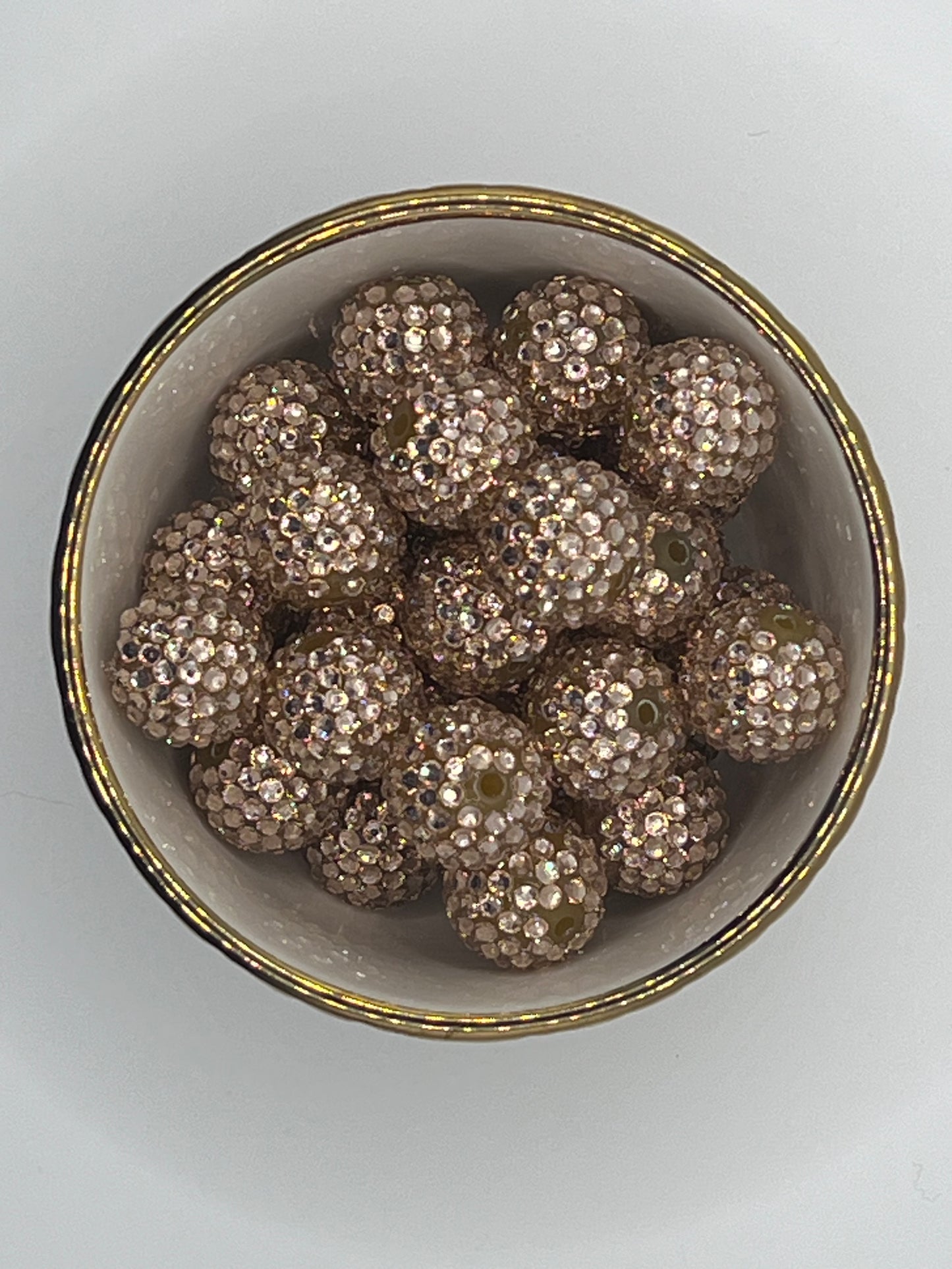 Champange Rhinestone Beads 20mm (10 pack)