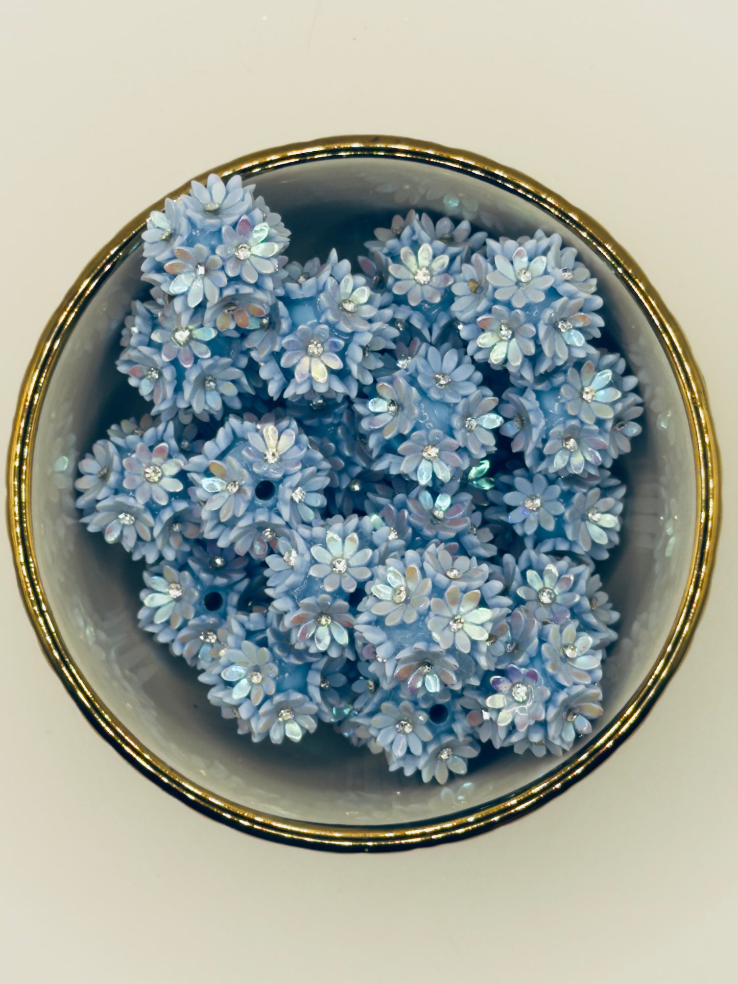 3D Periwinkle OPAL Flower 20mm Acrylic Bead (Sold Individually)