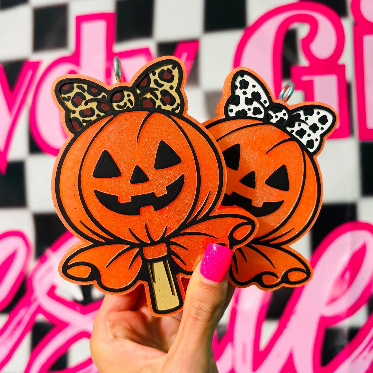 Jack-O-Lantern lollipop Freshie Mold 47