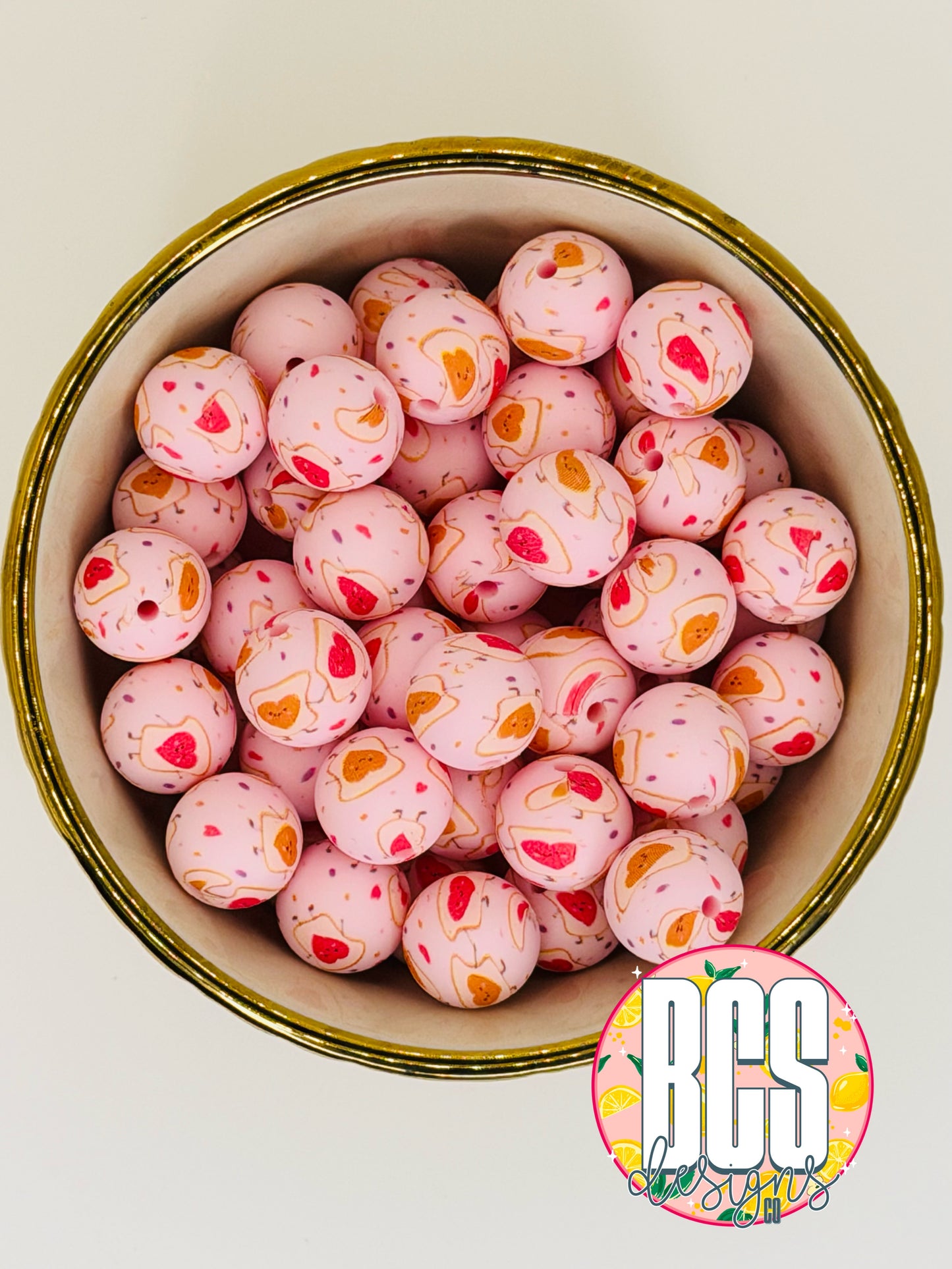 PB &J Besties 15mm Printed Silicone Bead (5 pack)BCS EXCLUSIVE (collab)