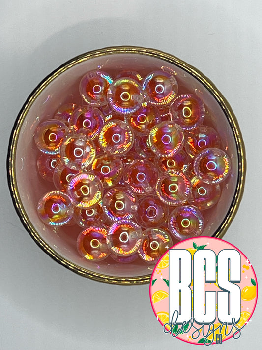 Orange AB 16mm Double Wall Acrylic Bead (Sold Individually)