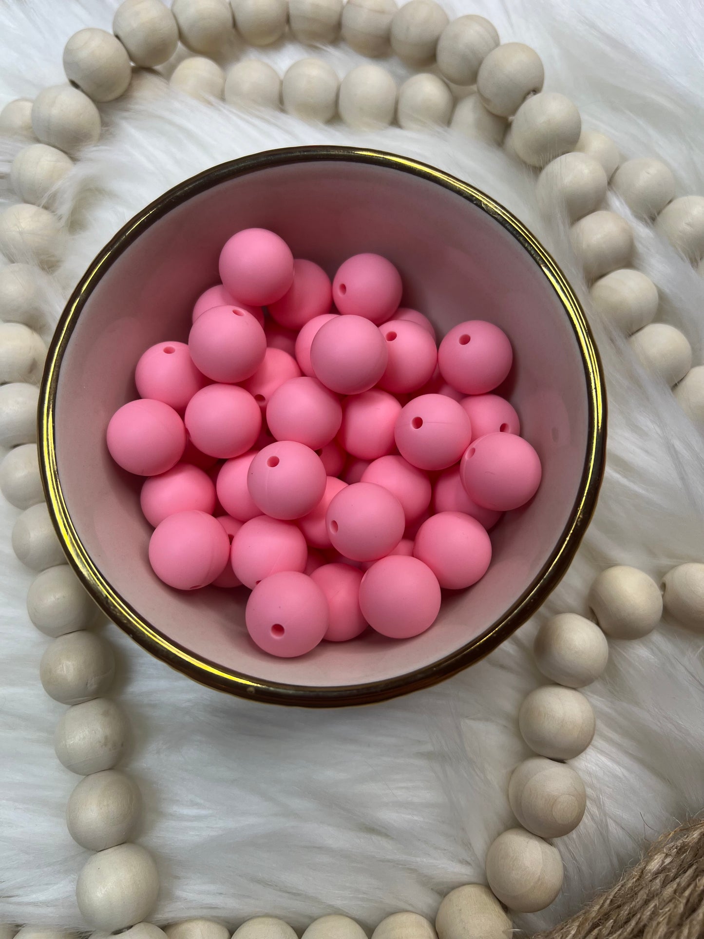 Bubblegum 15mm Silicone bead