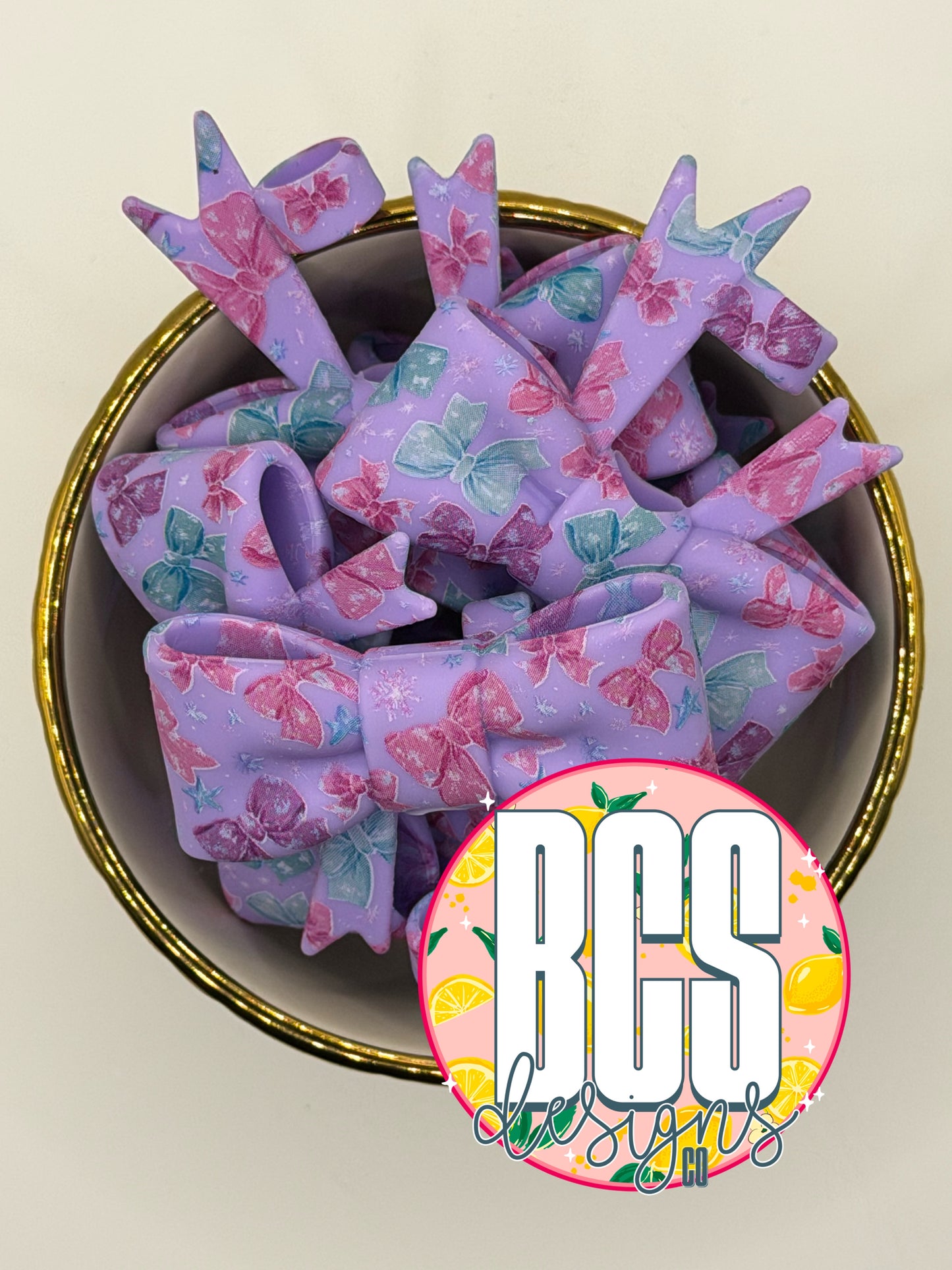 Lavender Snowflake Bow Straw Topper EXCLUSIVE (Collab)