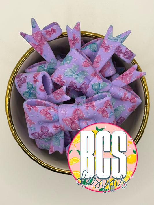 Lavender Snowflake Bow Straw Topper EXCLUSIVE (Collab)