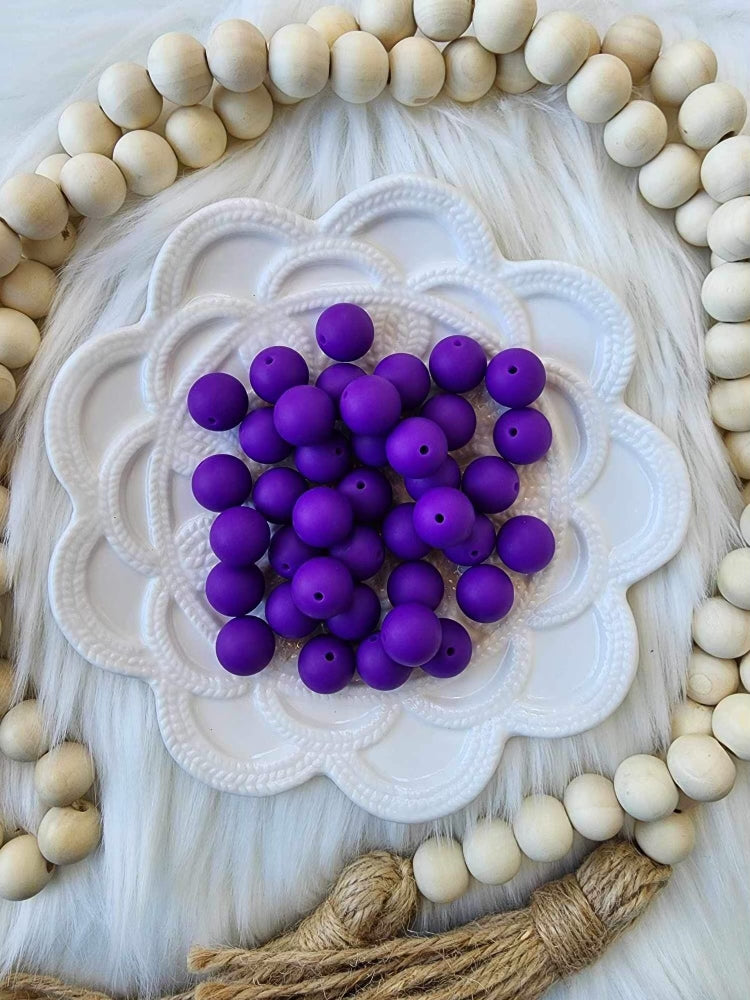 Grape pop 15mm Silicone bead