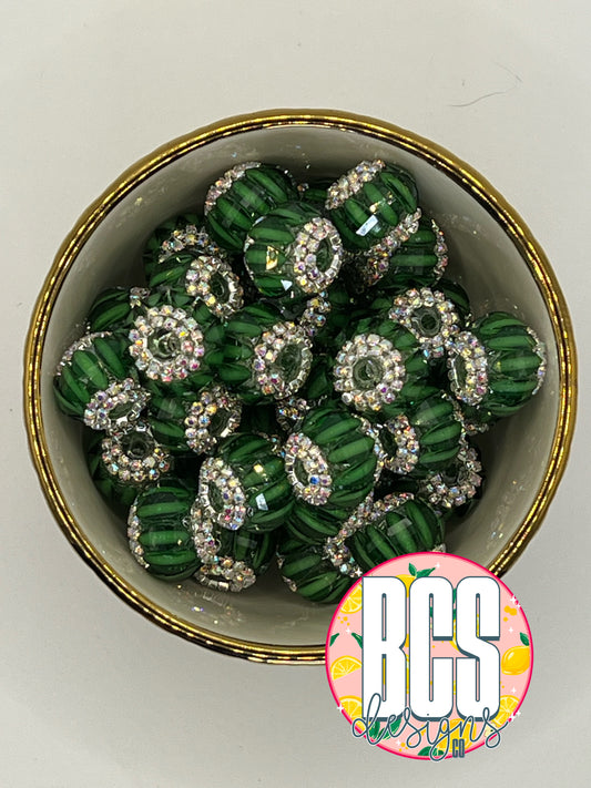 Green Rhinestone Specialty Beads 20mm (Sold Individually)