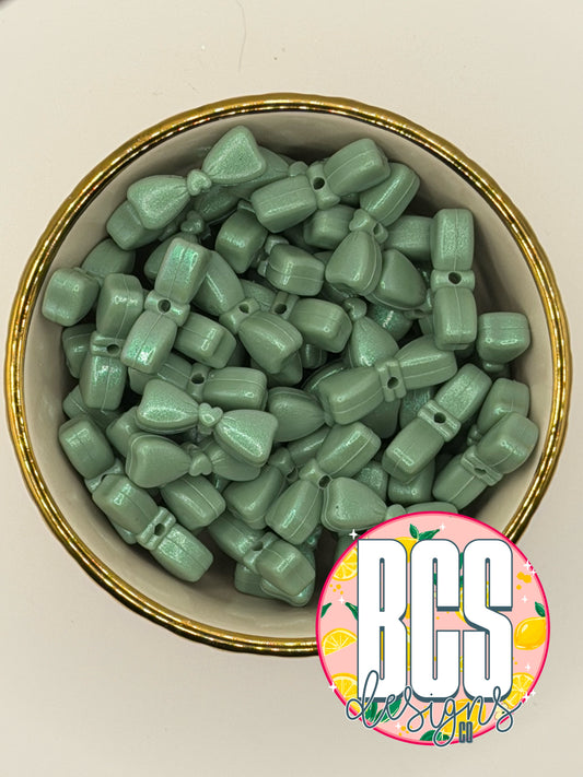 Mossy Sage OPAL Cutie Bow Focal Bead BCS EXCLUSIVE