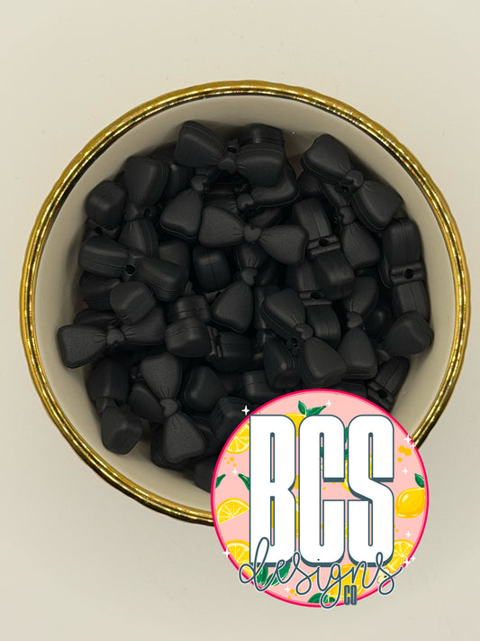Jet Black Cutie Bow Focal Bead BCS EXCLUSIVE