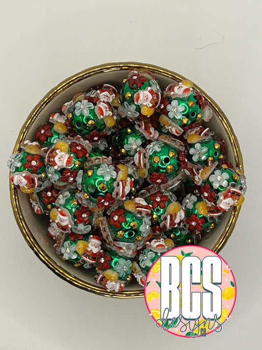 Metallic Santa Specialty Acrylic Bead (Sold Individually)
