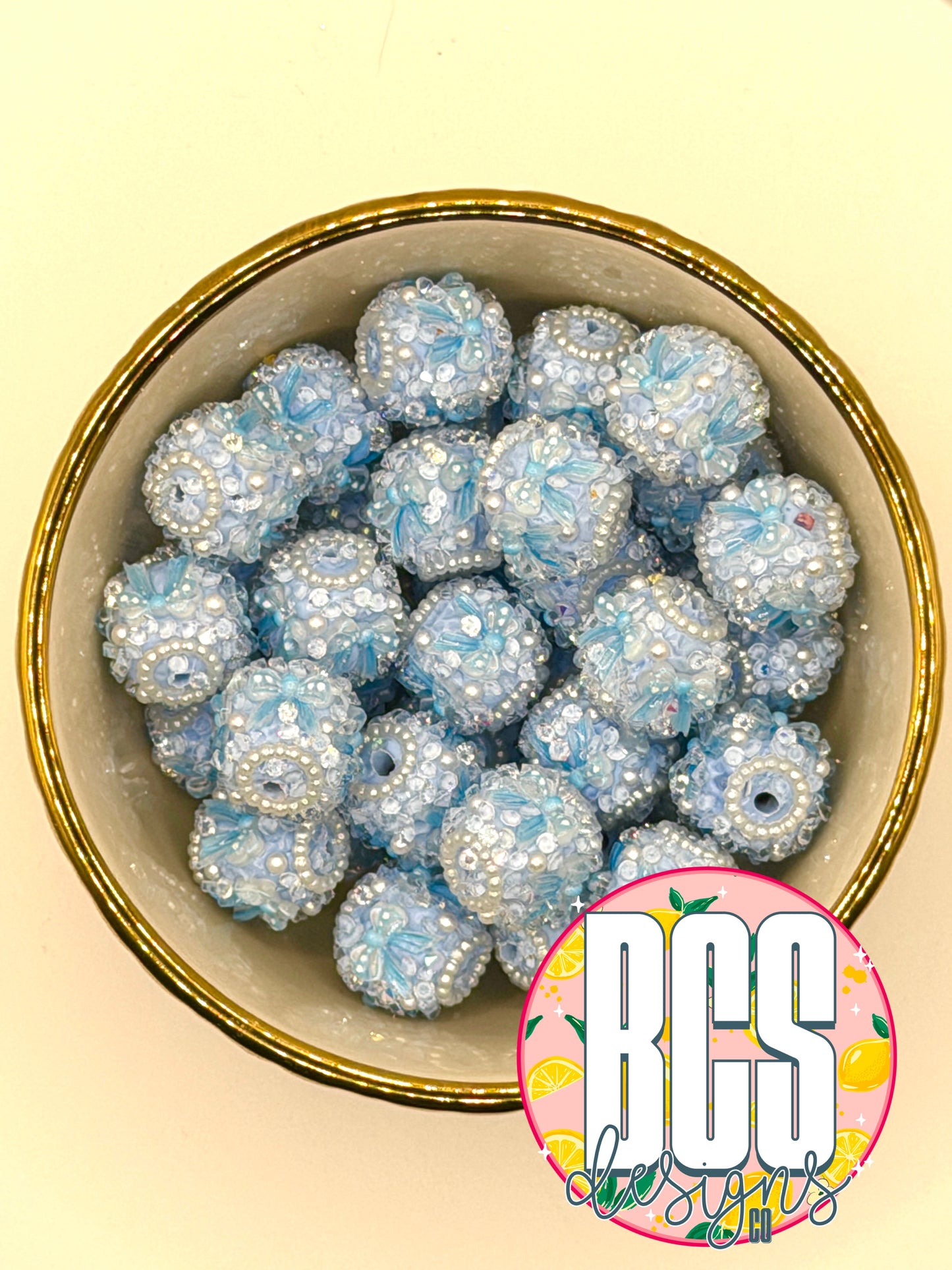 Blue Bow Specialty Acrylic Bead (Sold Individually)