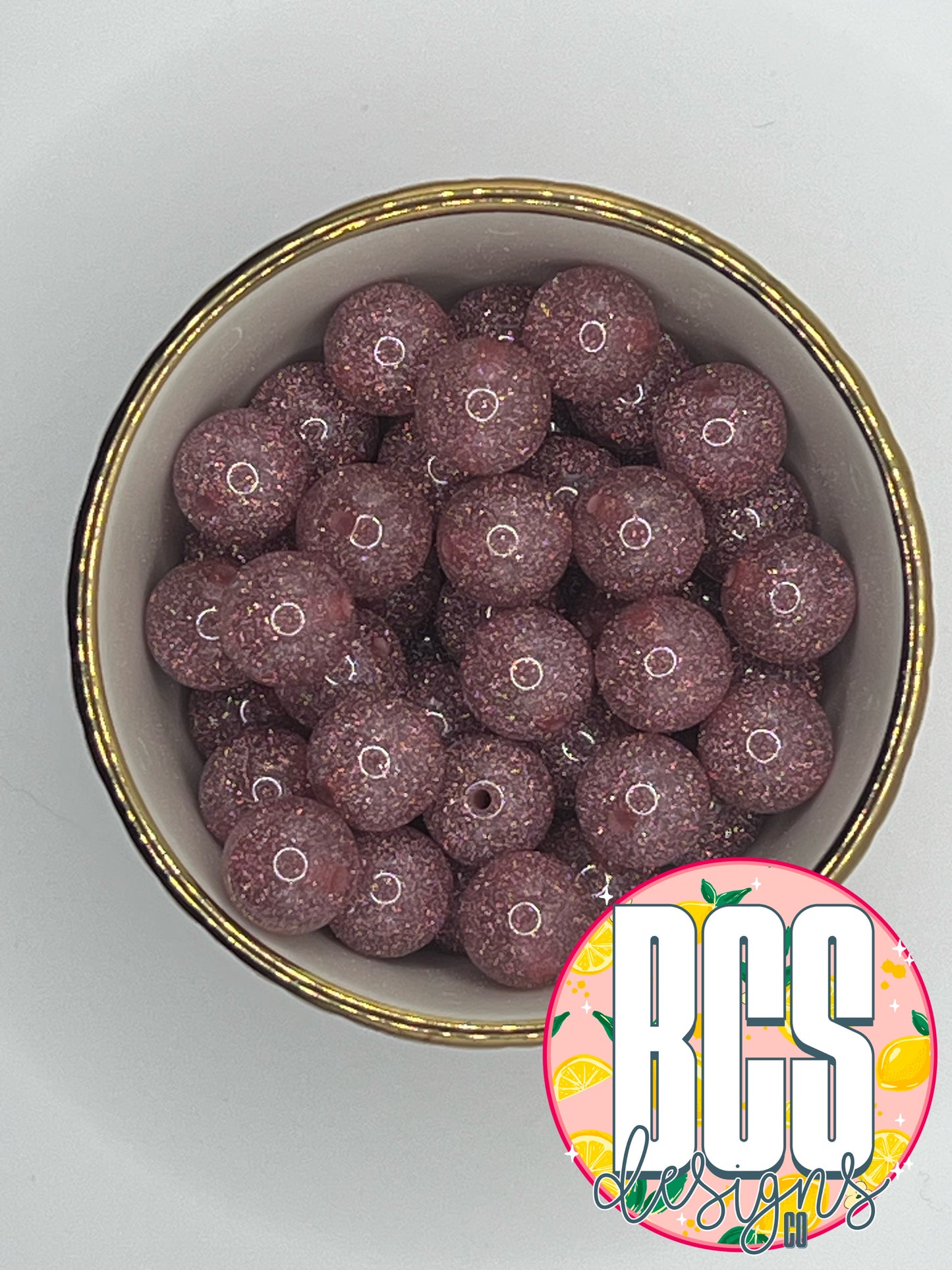 Light Pink Glitter Acrylic Bead (Sold Individually)