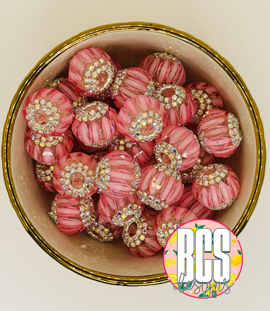 Pink Rhinestone Specialty Beads 20mm (Sold Individually)