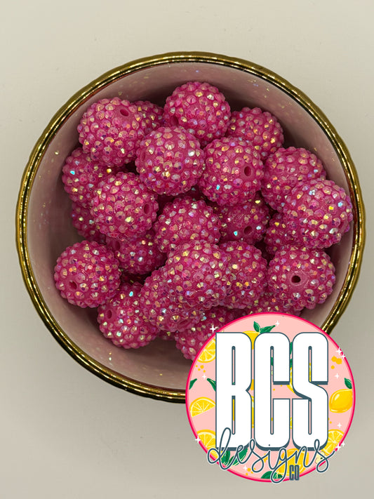 Diva Pink AB Rhinestone Beads 16mm (10 pack)