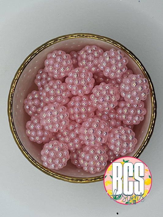 Pink Pearl Rhinestone Beads 16mm (sold individually)