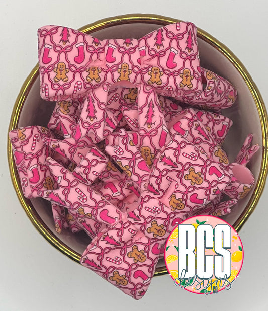 Pink Gingerbread Bow Straw Topper EXCLUSIVE (Collab)