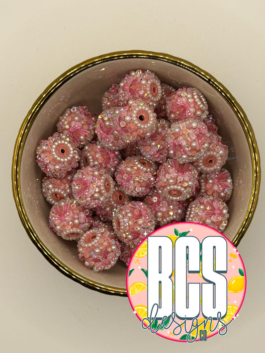 Pink Bow Specialty Acrylic Bead (Sold Individually)