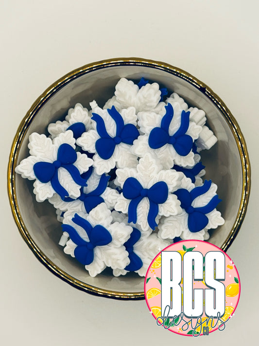 3D snowflake W/ Bow Focal Bead BCS EXCLUSIVE -Collab ROYAL BLUE