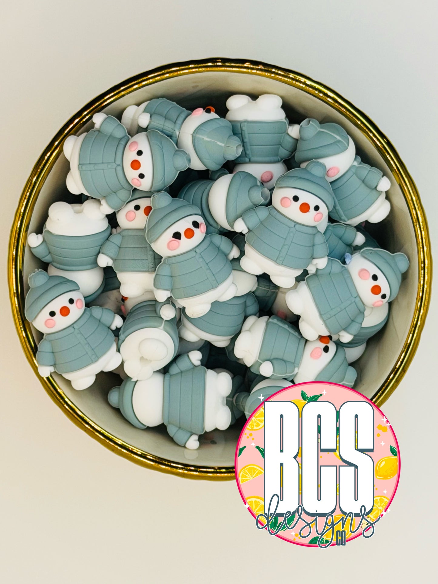 Katie Lu the Snowman Focal Bead BCS EXCLUSIVE - Powder Blue